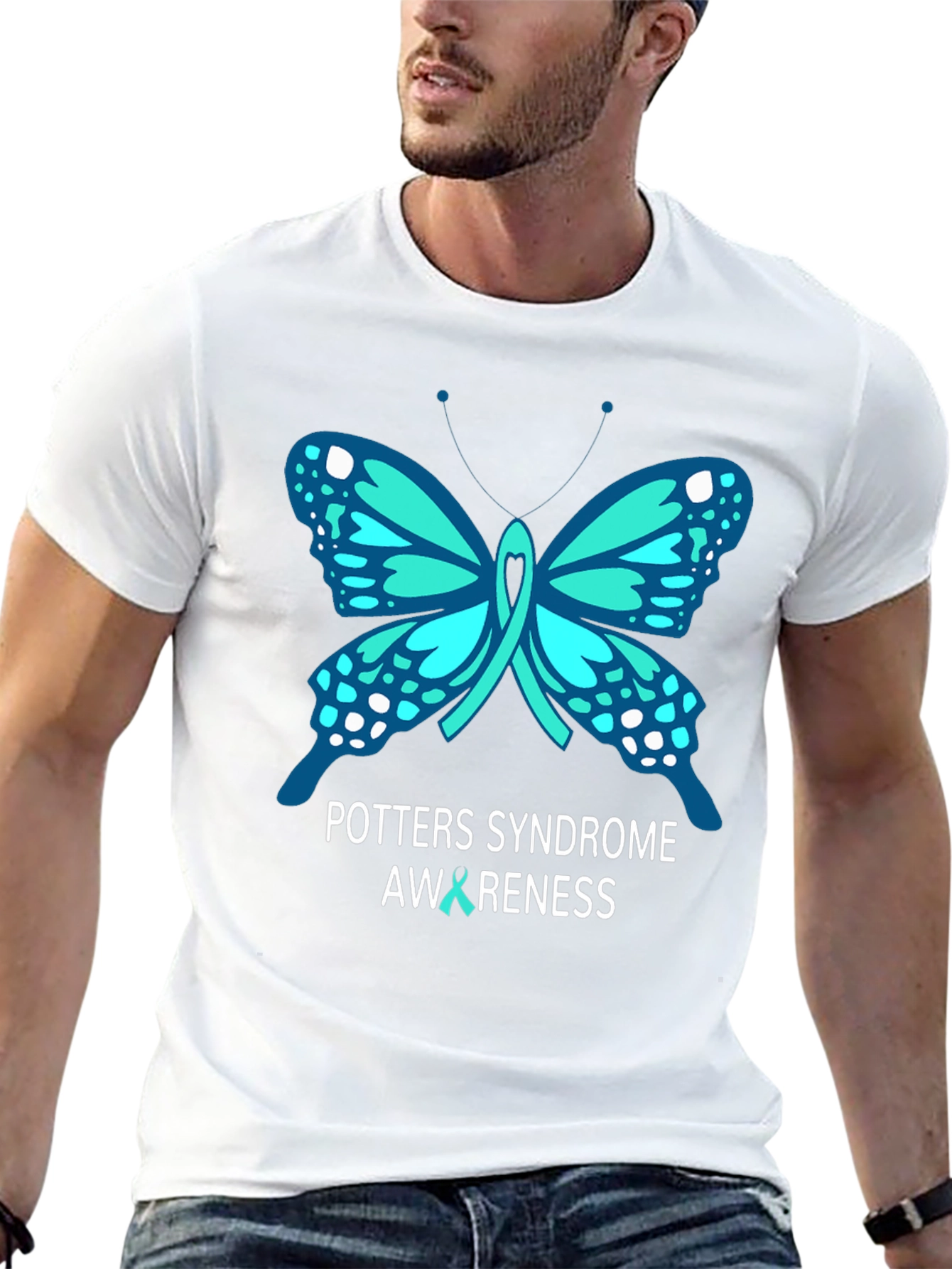 Potters Syndrome Awareness Butterfly T-Shirt