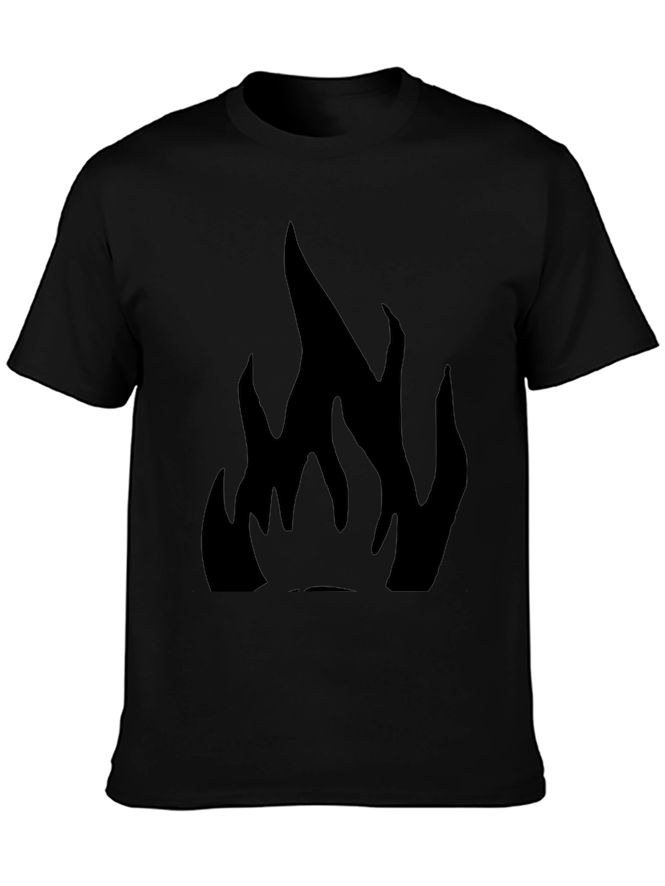 Black T-Shirt with Flame Design