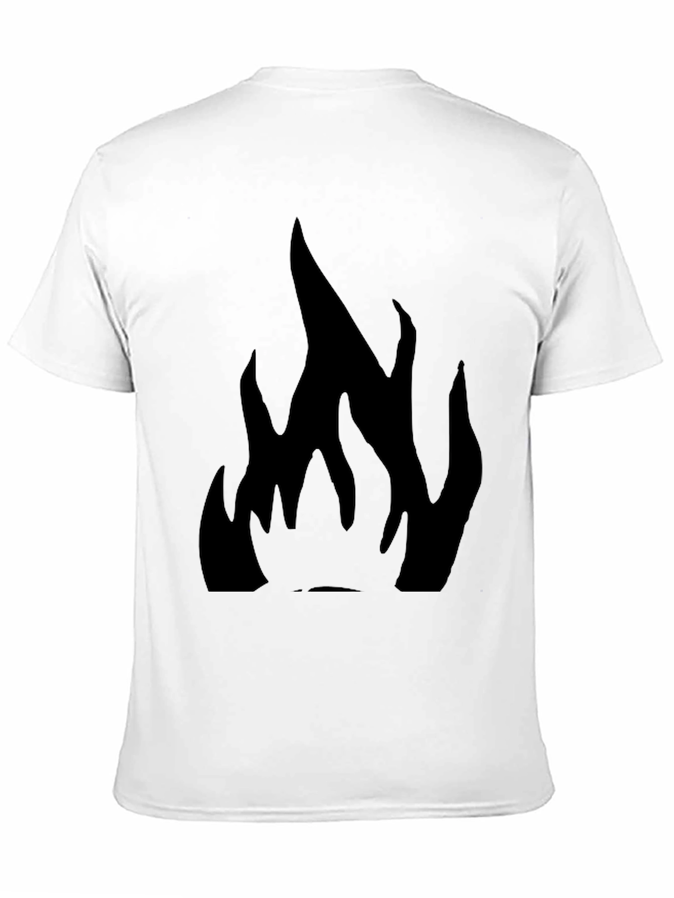Black T-Shirt with Flame Design