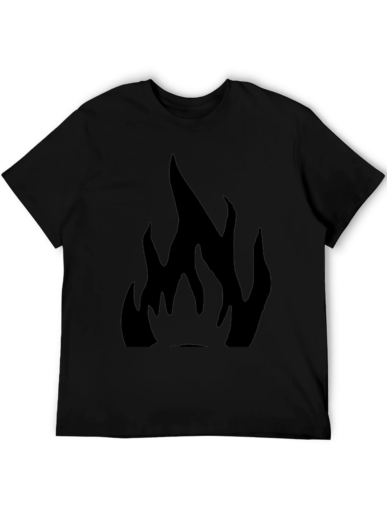 Black T-Shirt with Flame Design