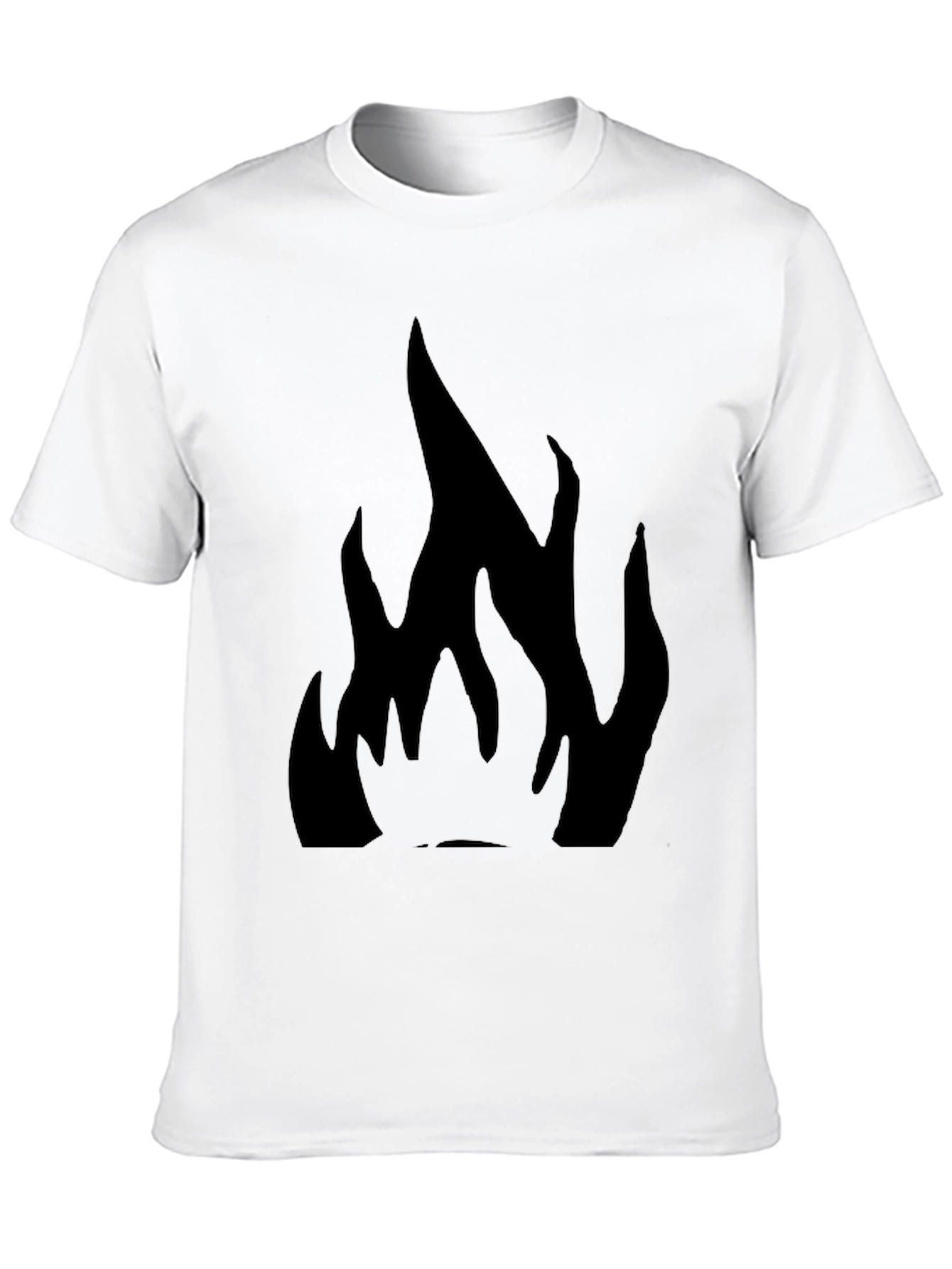 Black T-Shirt with Flame Design