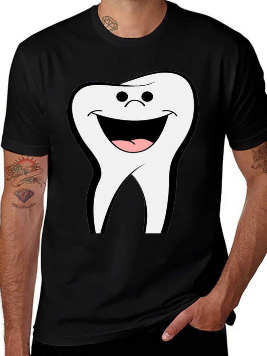 Smiling Tooth Graphic Black T-Shirt