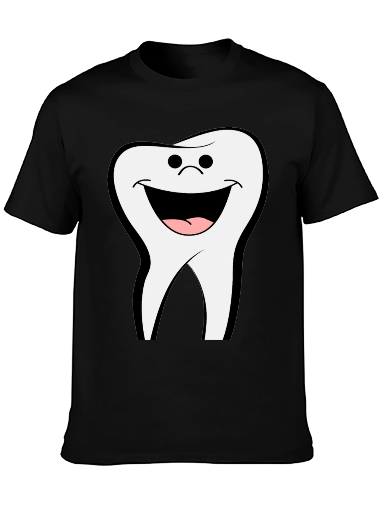 Smiling Tooth Graphic Black T-Shirt