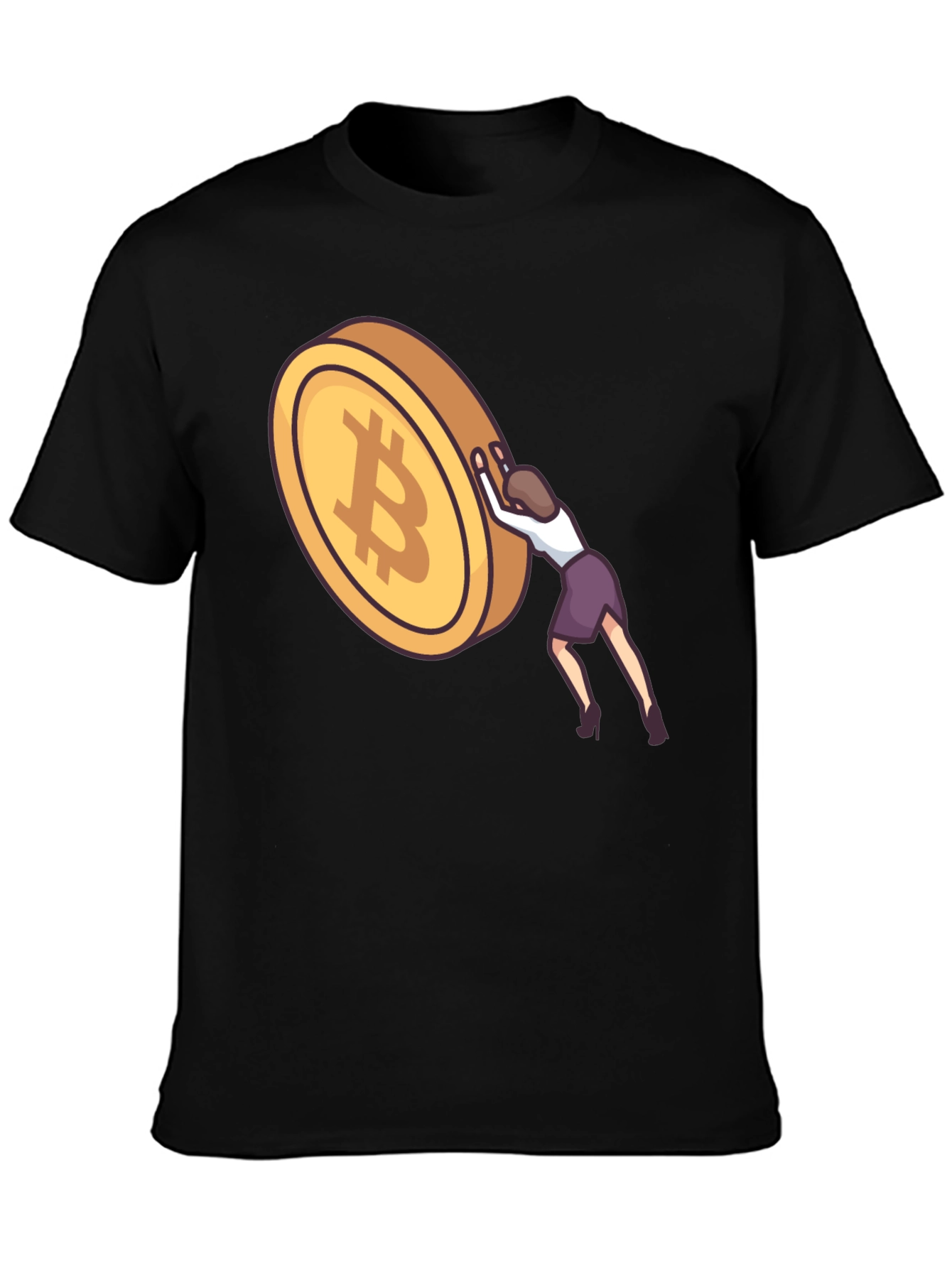 Bitcoin Woman Pushing T-Shirt