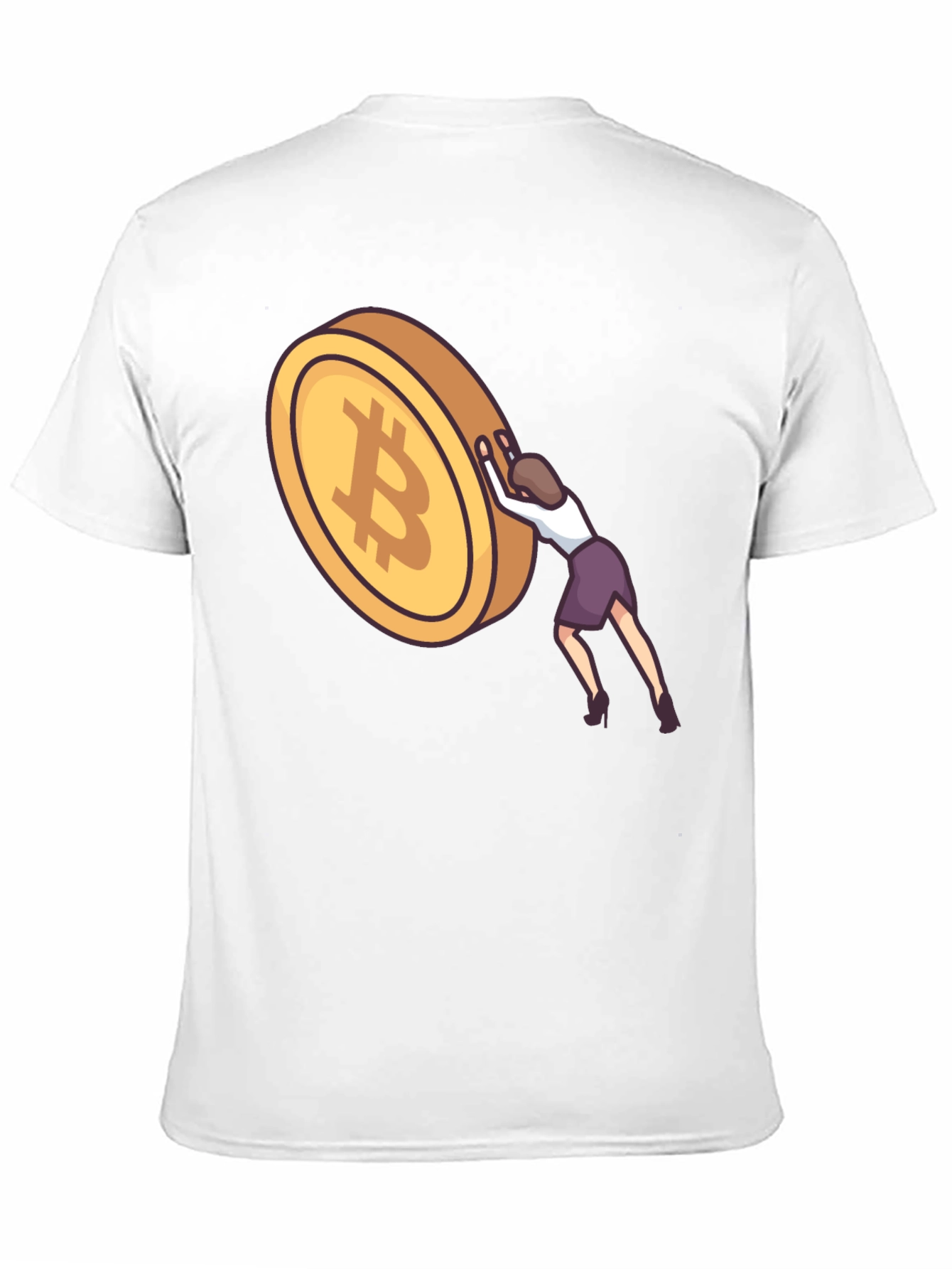 Bitcoin Woman Pushing T-Shirt