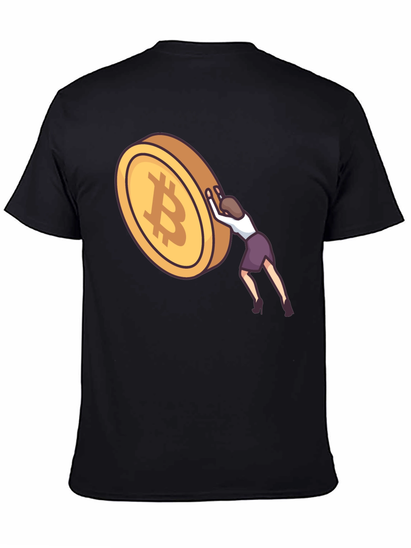 Bitcoin Woman Pushing T-Shirt