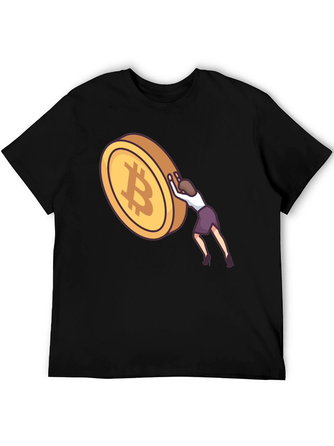 Bitcoin Woman Pushing T-Shirt