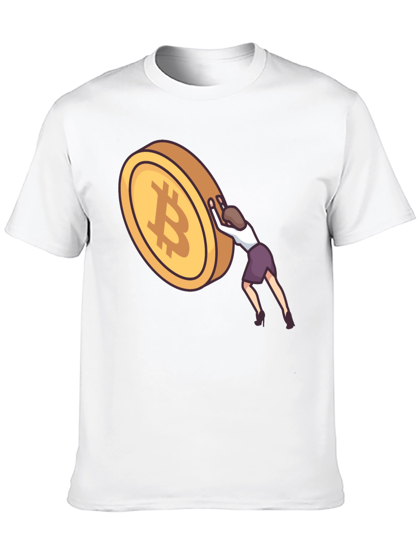 Bitcoin Woman Pushing T-Shirt