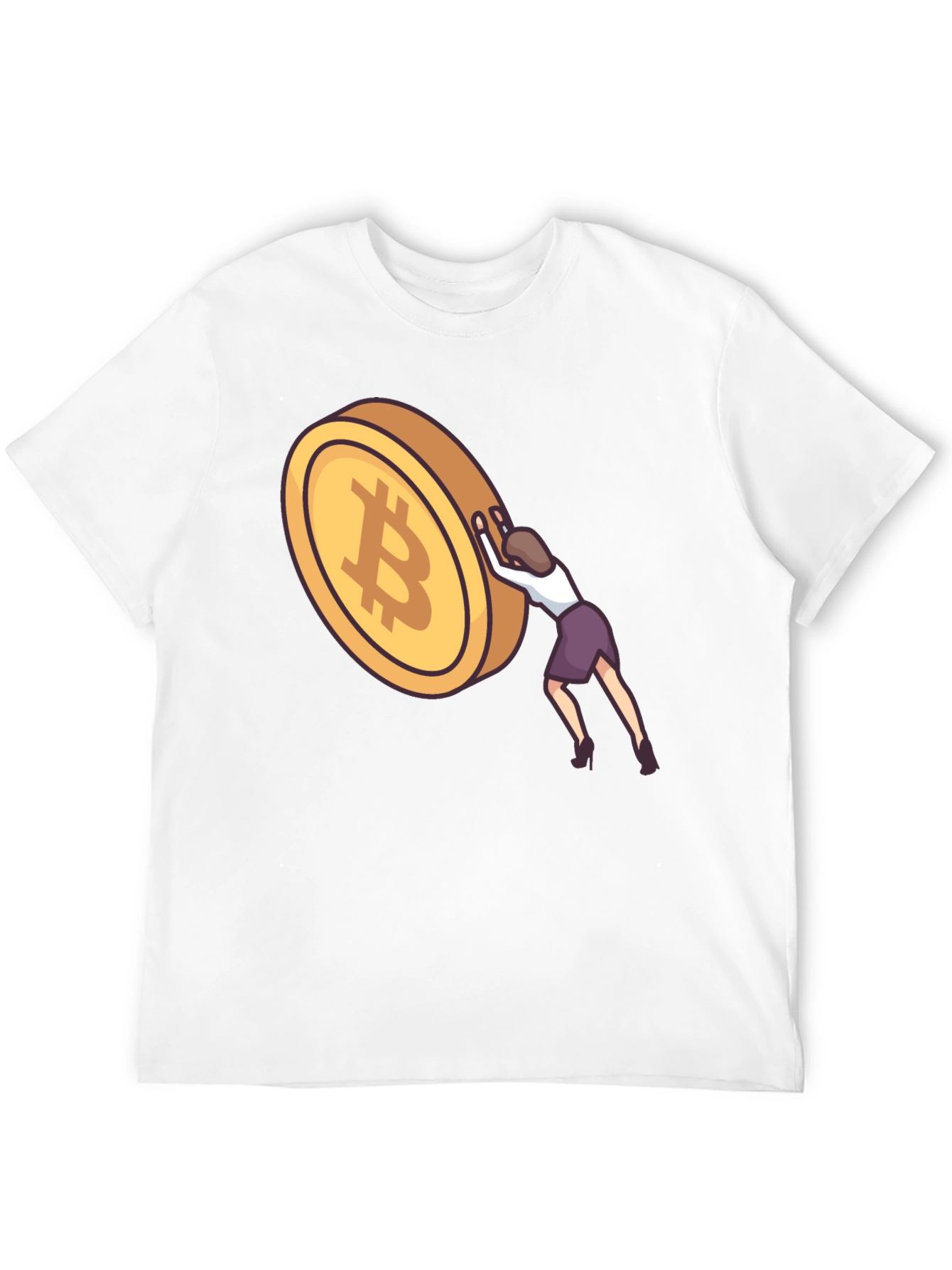 Bitcoin Woman Pushing T-Shirt