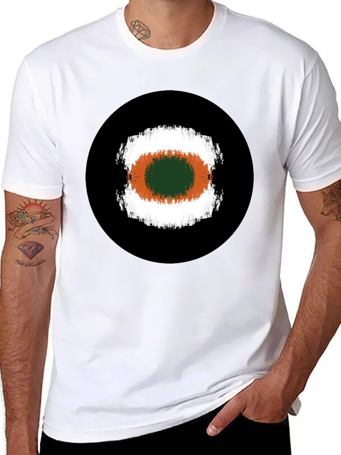 Abstract Target Graphic Tee - Black