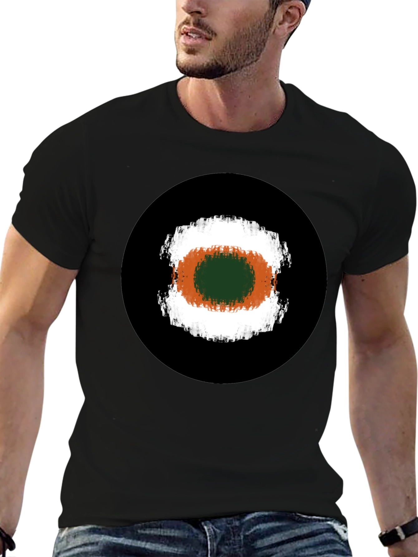 Abstract Target Graphic Tee - Black