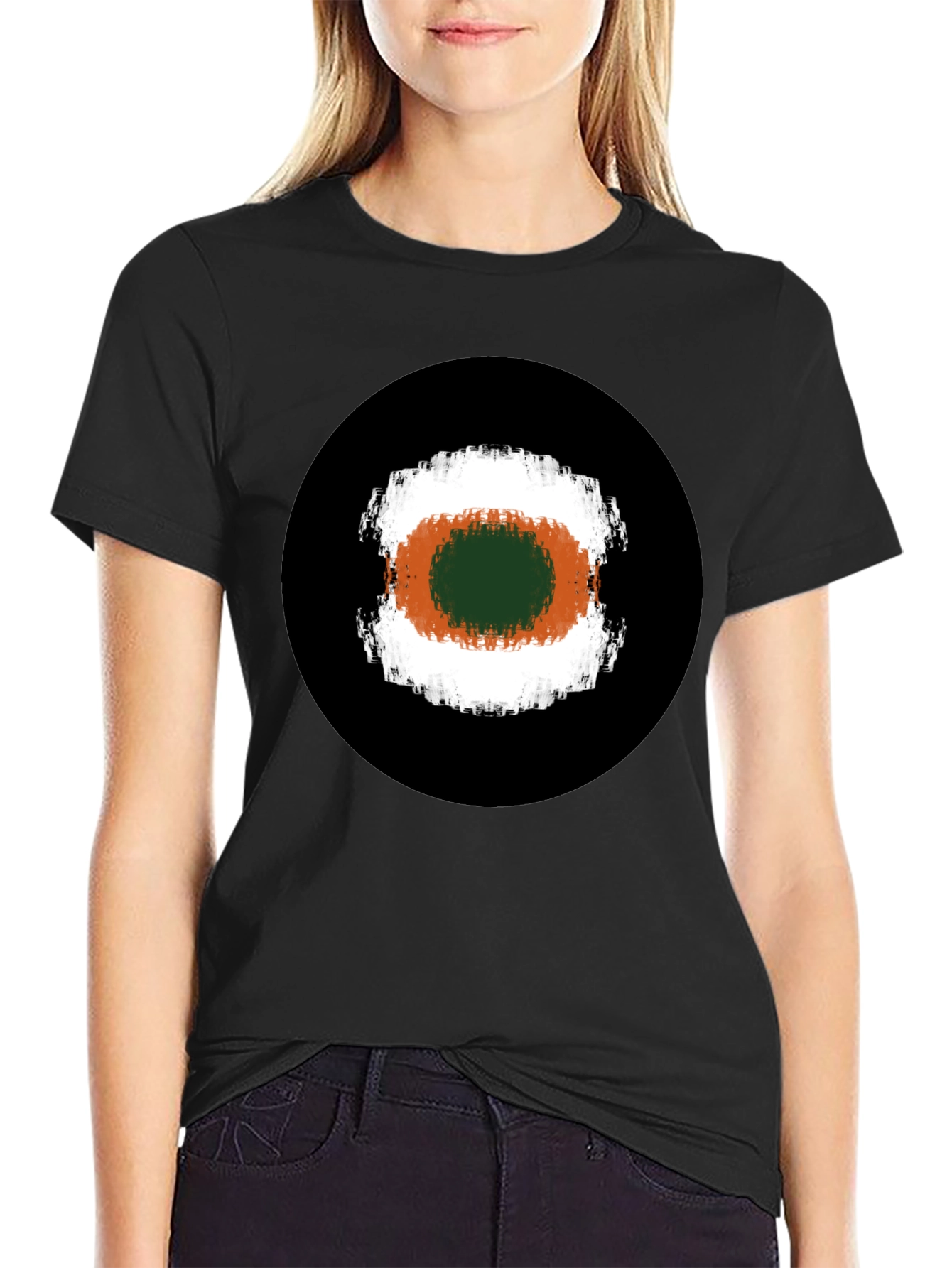 Abstract Target Graphic Tee - Black