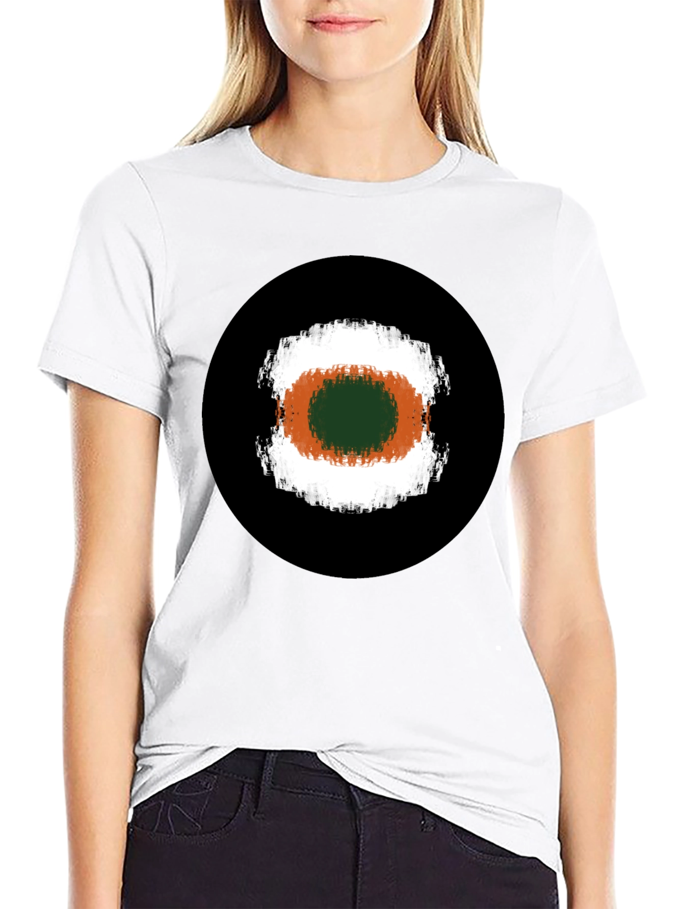 Abstract Target Graphic Tee - Black