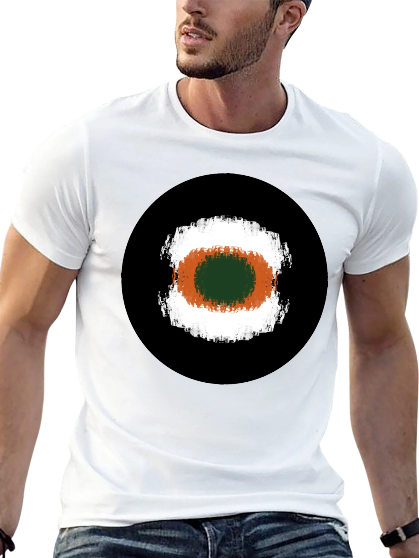 Abstract Target Graphic Tee - Black