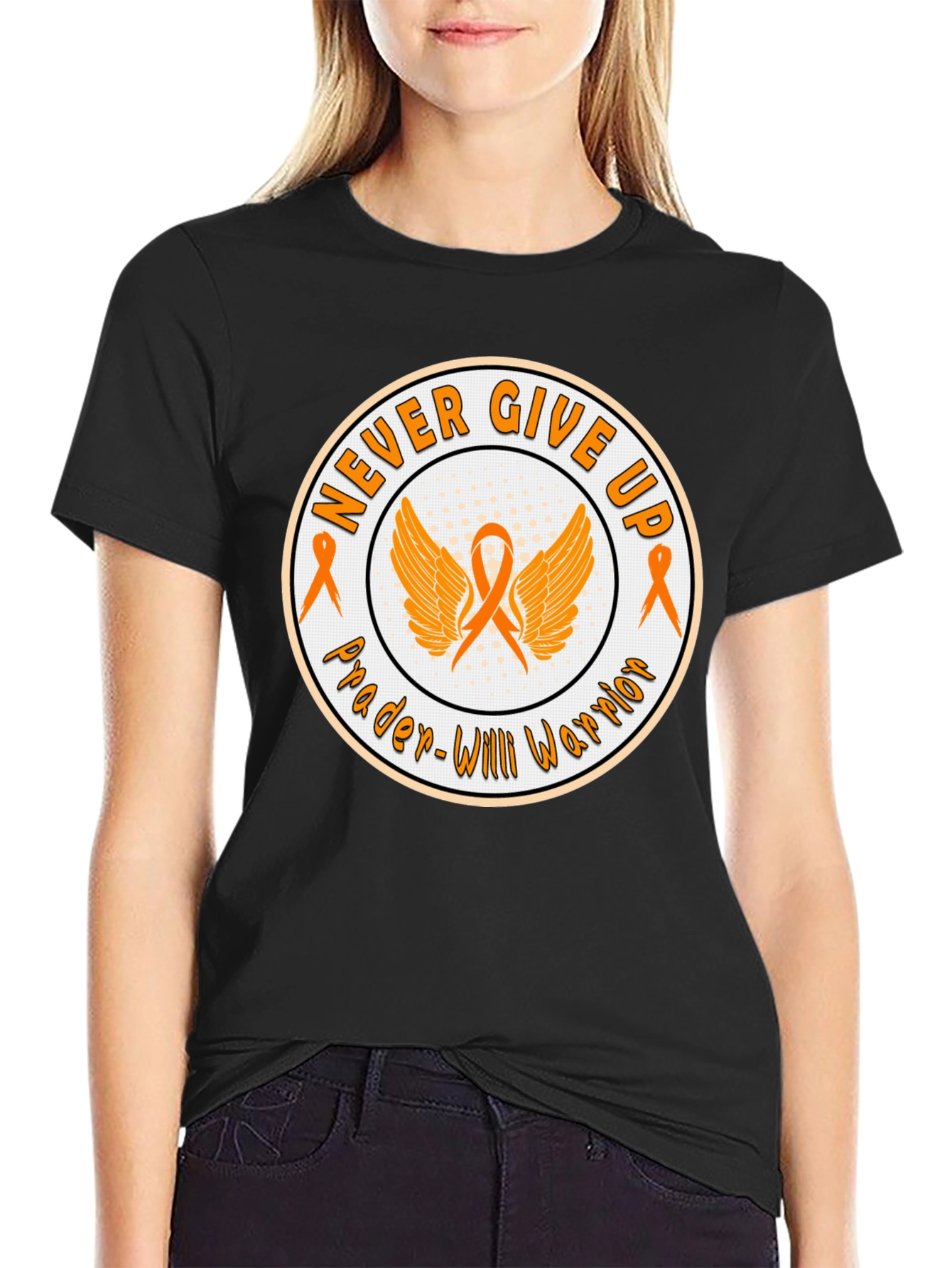 Prader-Willi Warrior Never Give Up Awareness T-Shirt