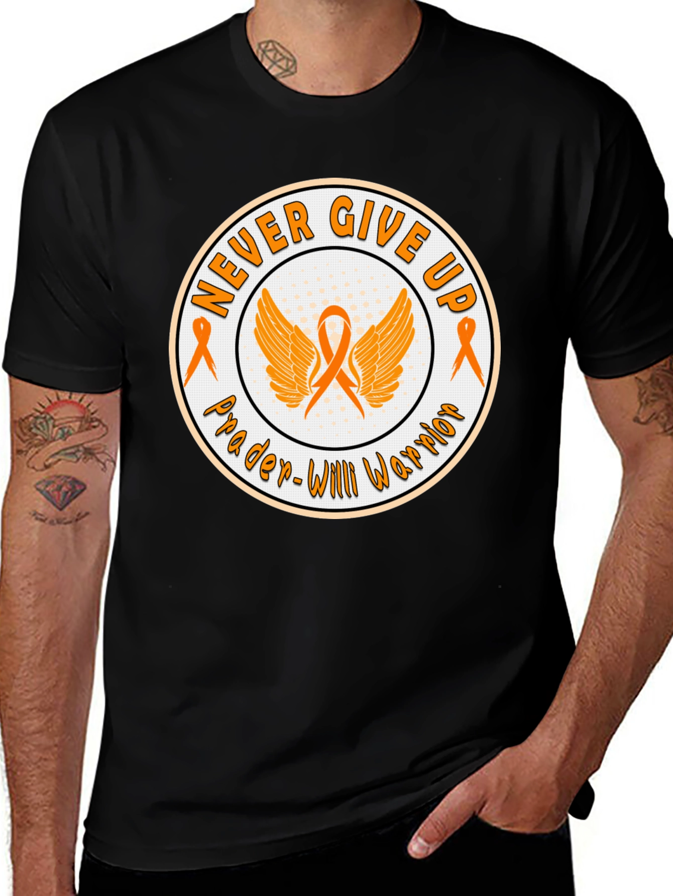 Prader-Willi Warrior Never Give Up Awareness T-Shirt