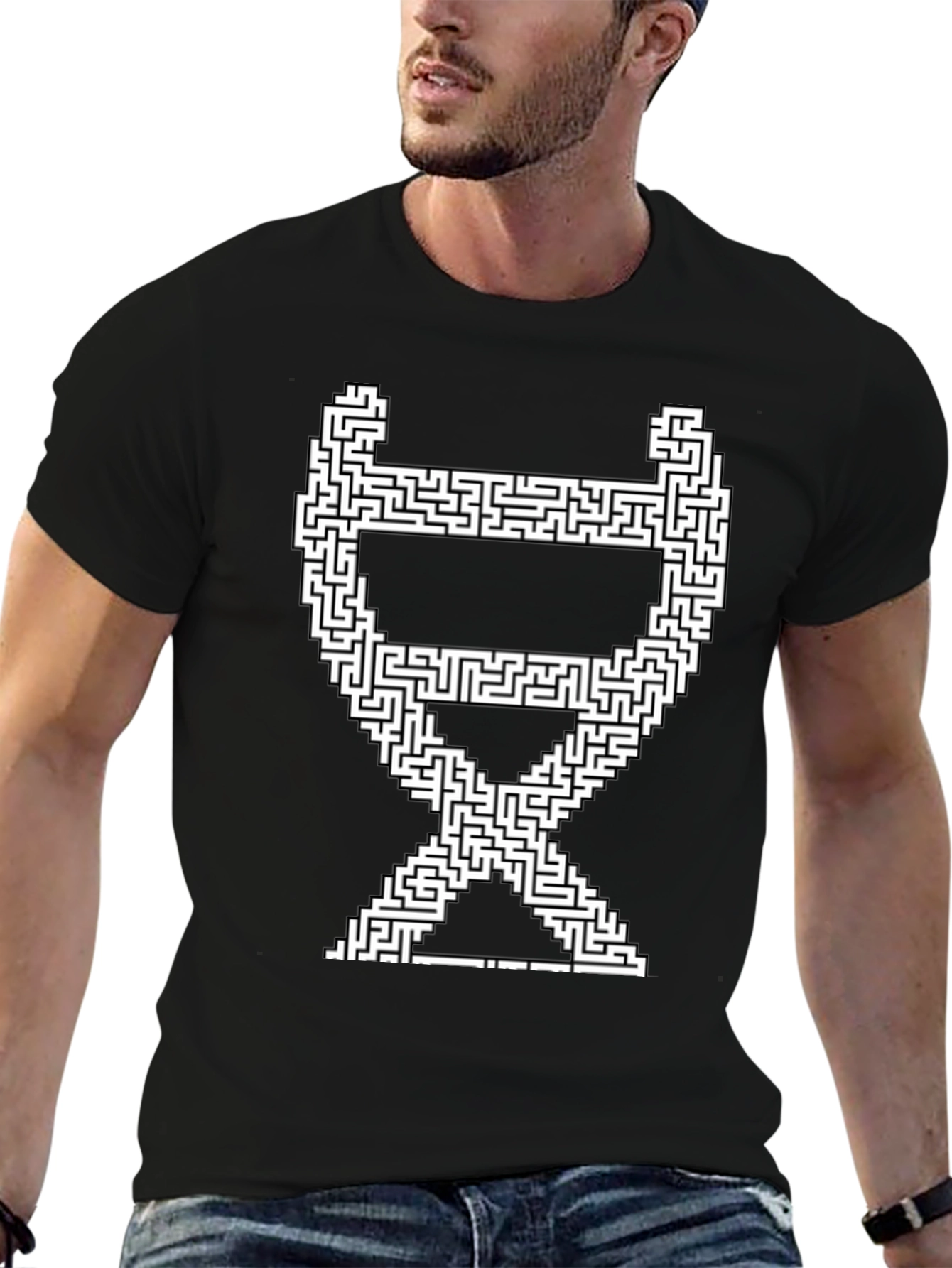 Maze Chair Graphic Tee - Stylish Puzzle T-Shirt