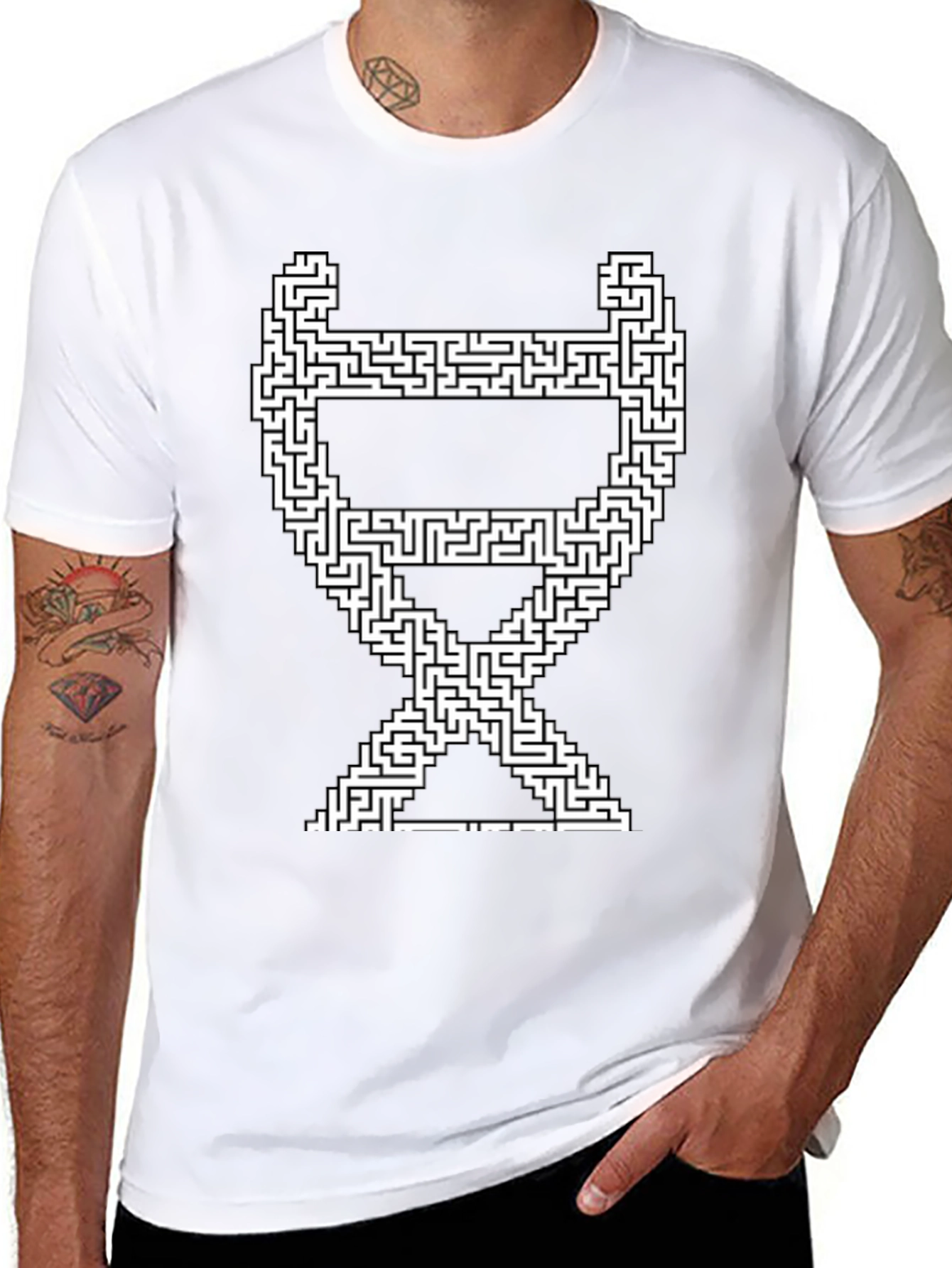 Maze Chair Graphic Tee - Stylish Puzzle T-Shirt