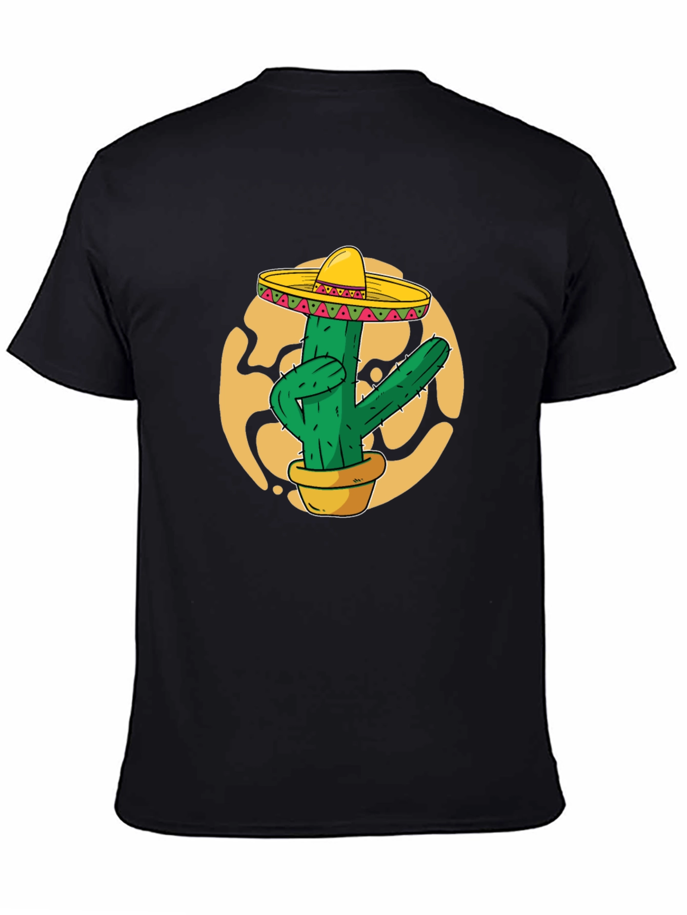 Cactus Sombrero Graphic T-Shirt - Black Cotton Tee