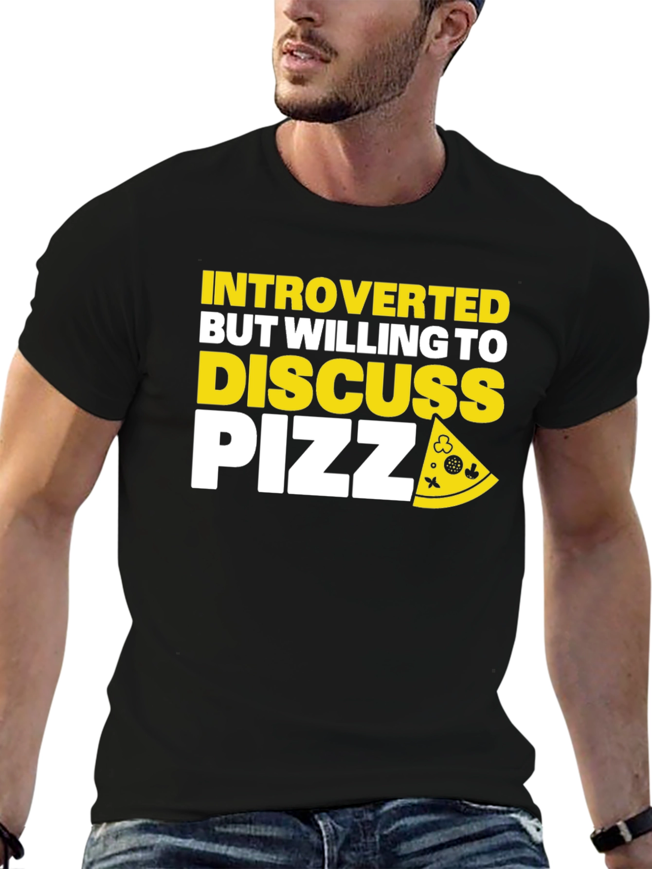 Introverted Pizza T-Shirt - Funny Graphic Tee