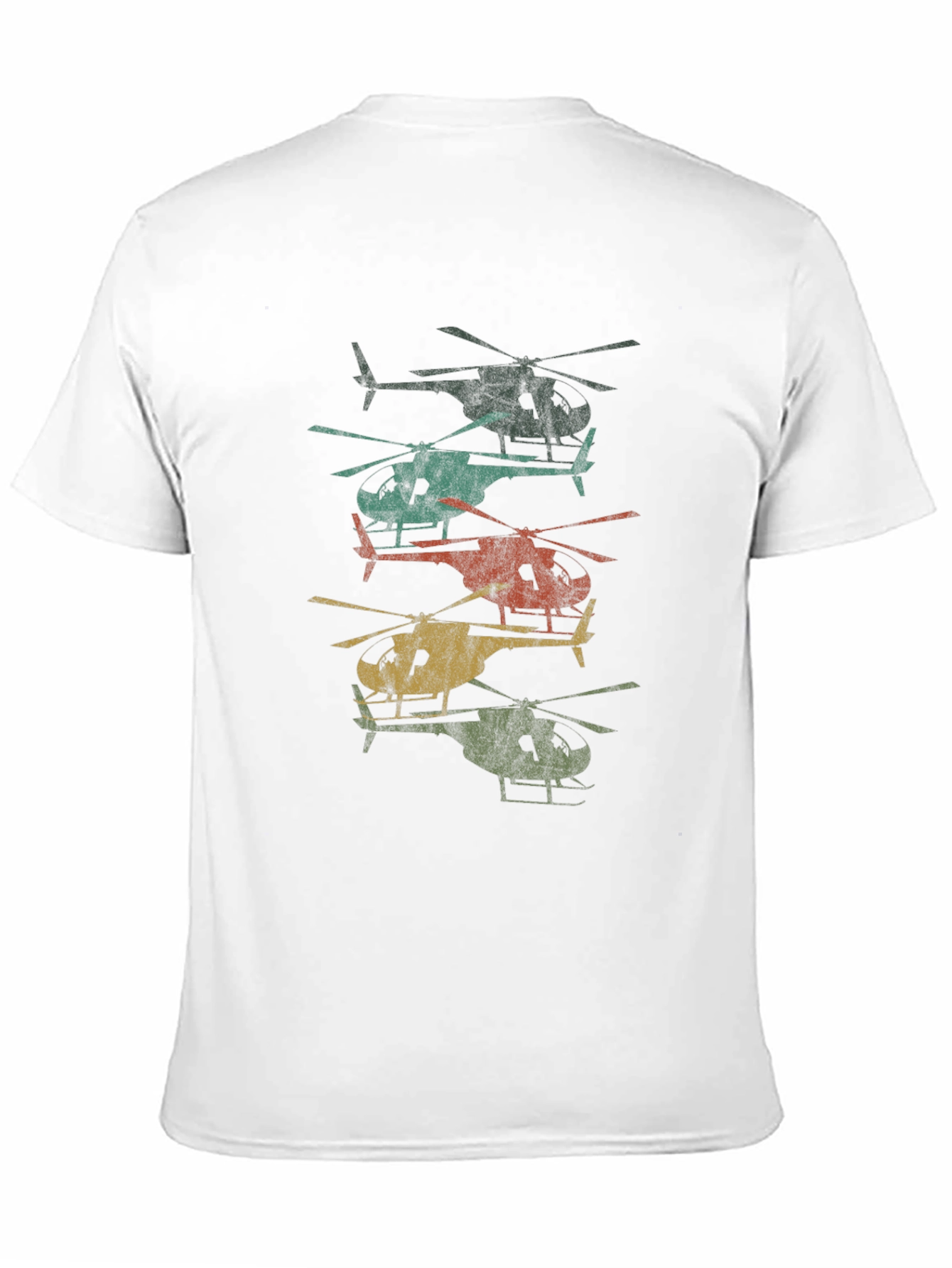 Retro Helicopter Stack Graphic Tee - Black