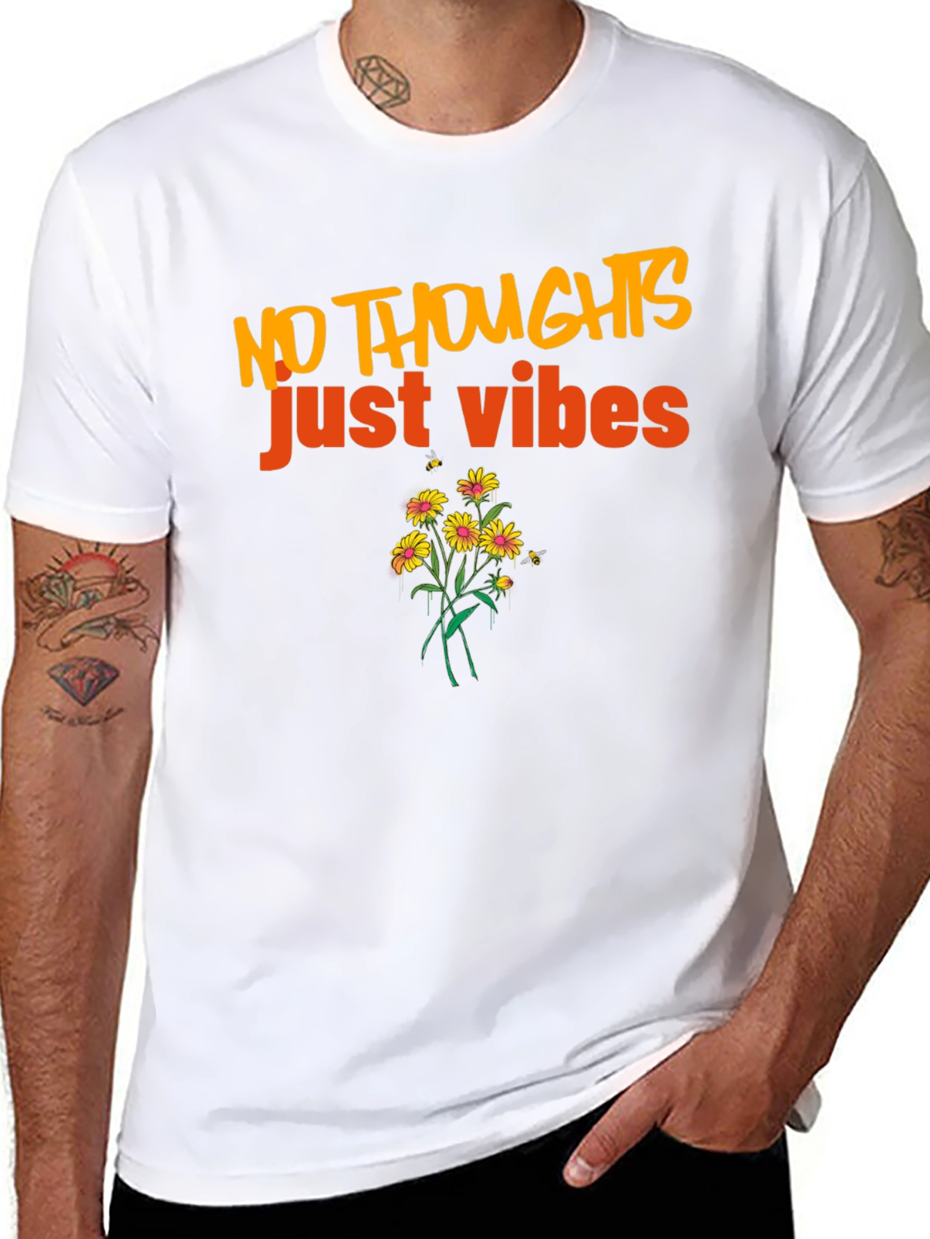 No Thoughts Just Vibes Black T-Shirt