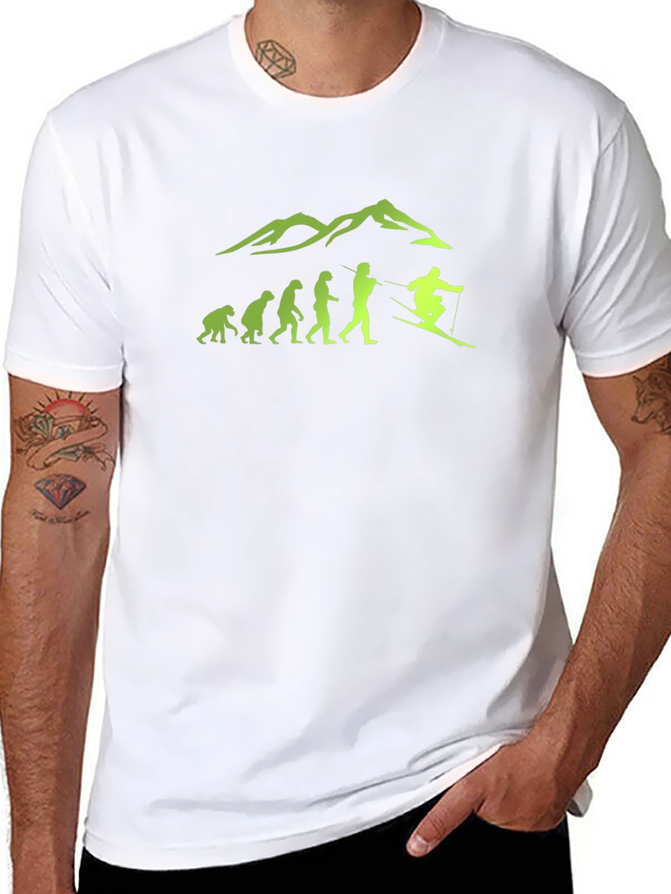 Ski Evolution Graphic Tee - Black Cotton Blend