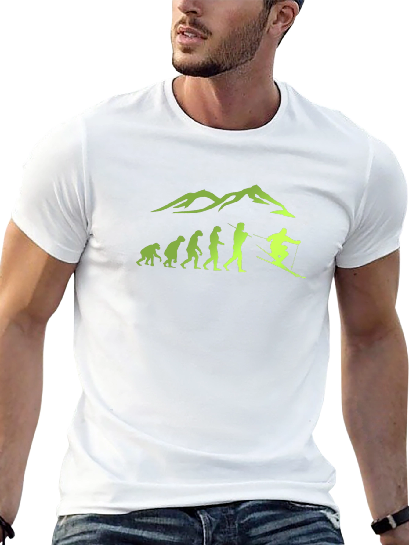 Ski Evolution Graphic Tee - Black Cotton Blend