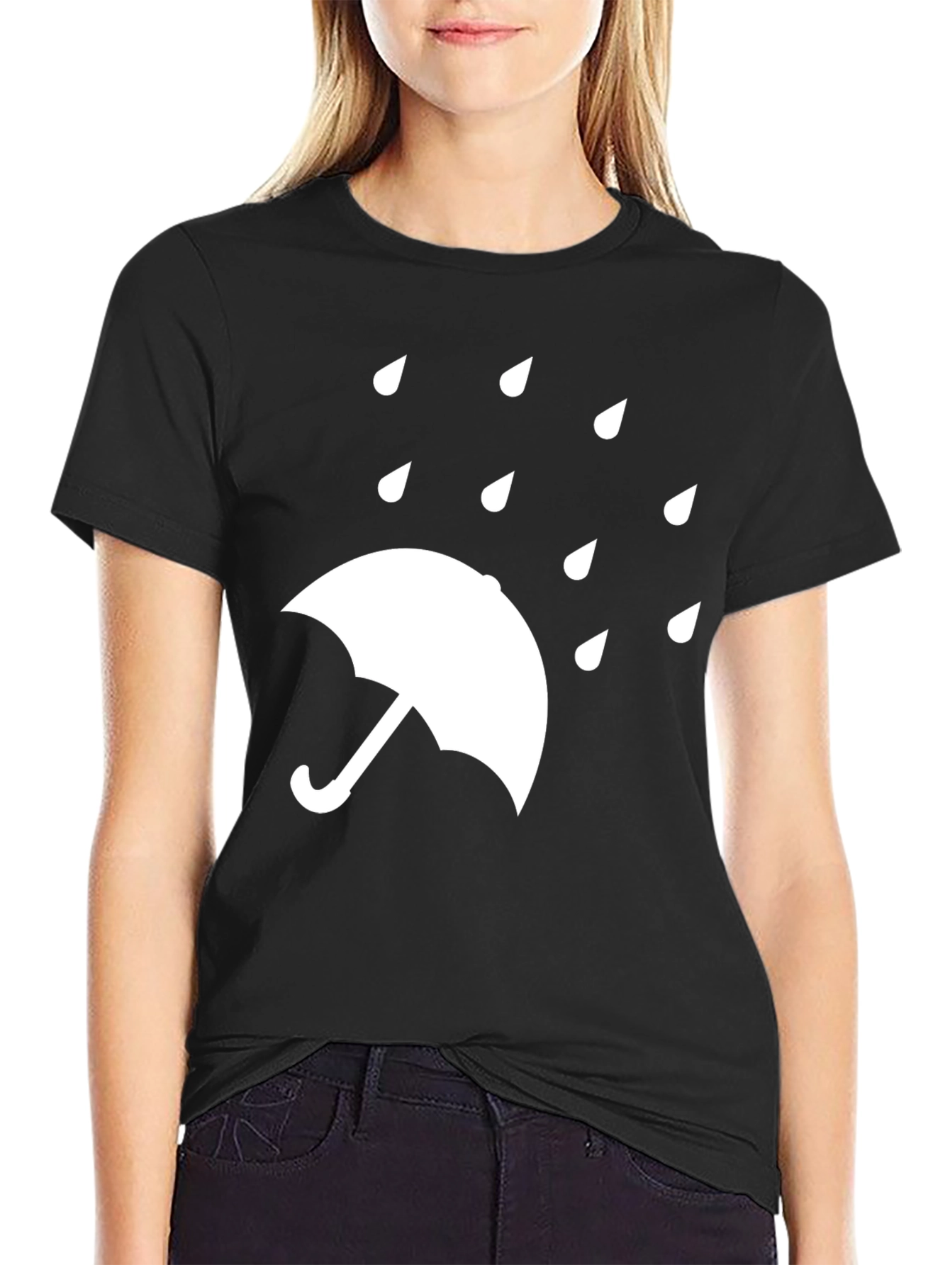 Rainy Day Umbrella T-Shirt - Classic Black Tee