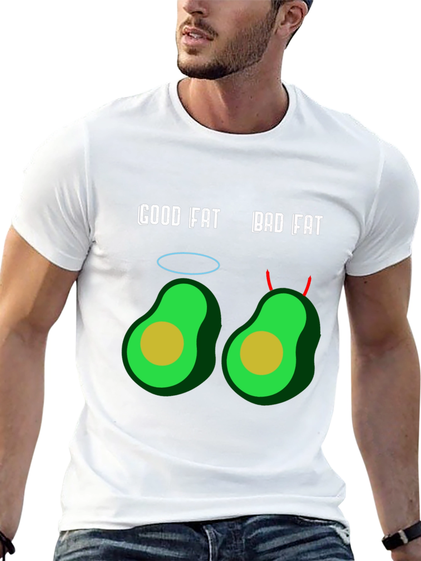 Good Fat Bad Fat Avocado Graphic T-Shirt