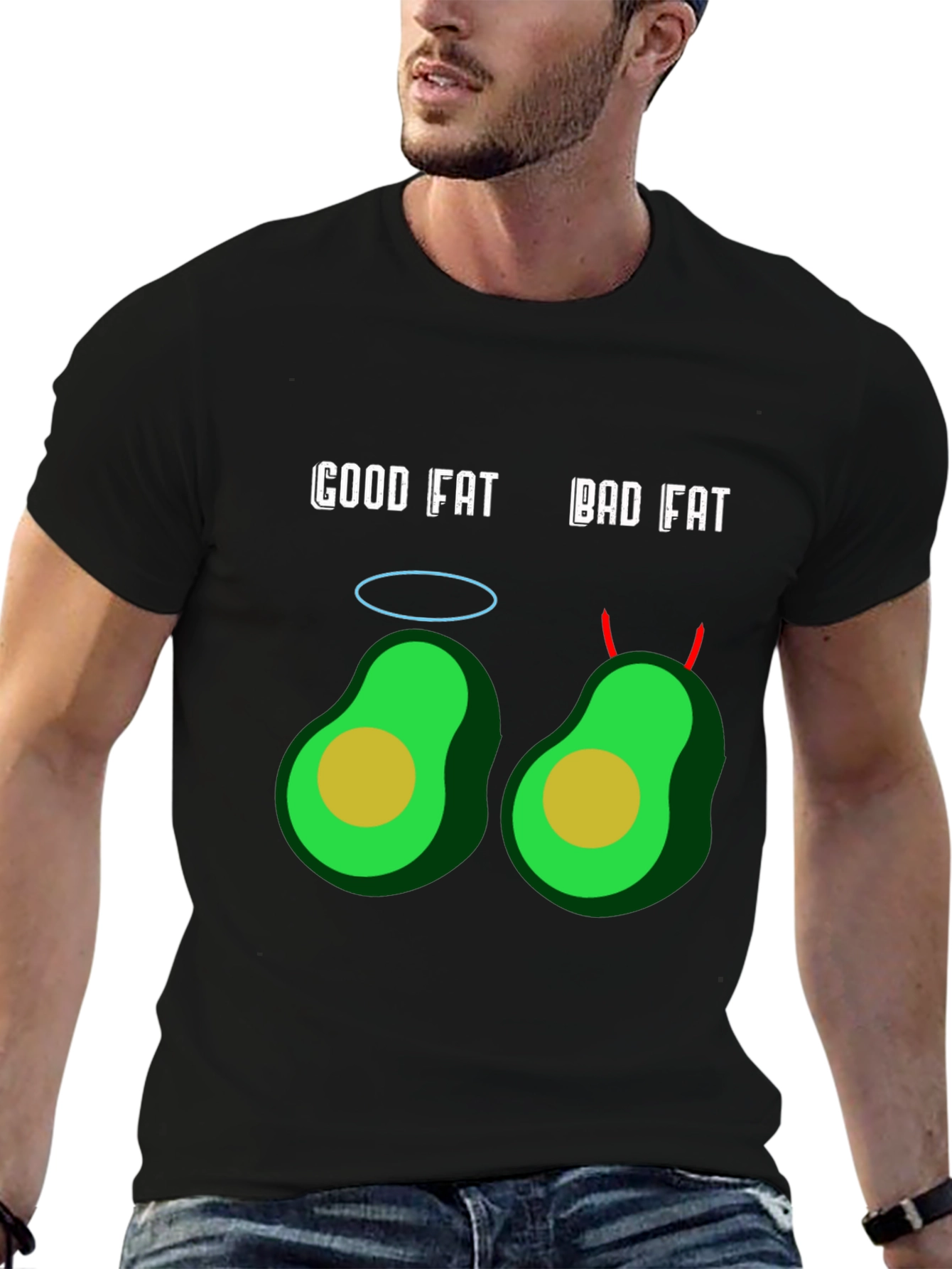Good Fat Bad Fat Avocado Graphic T-Shirt