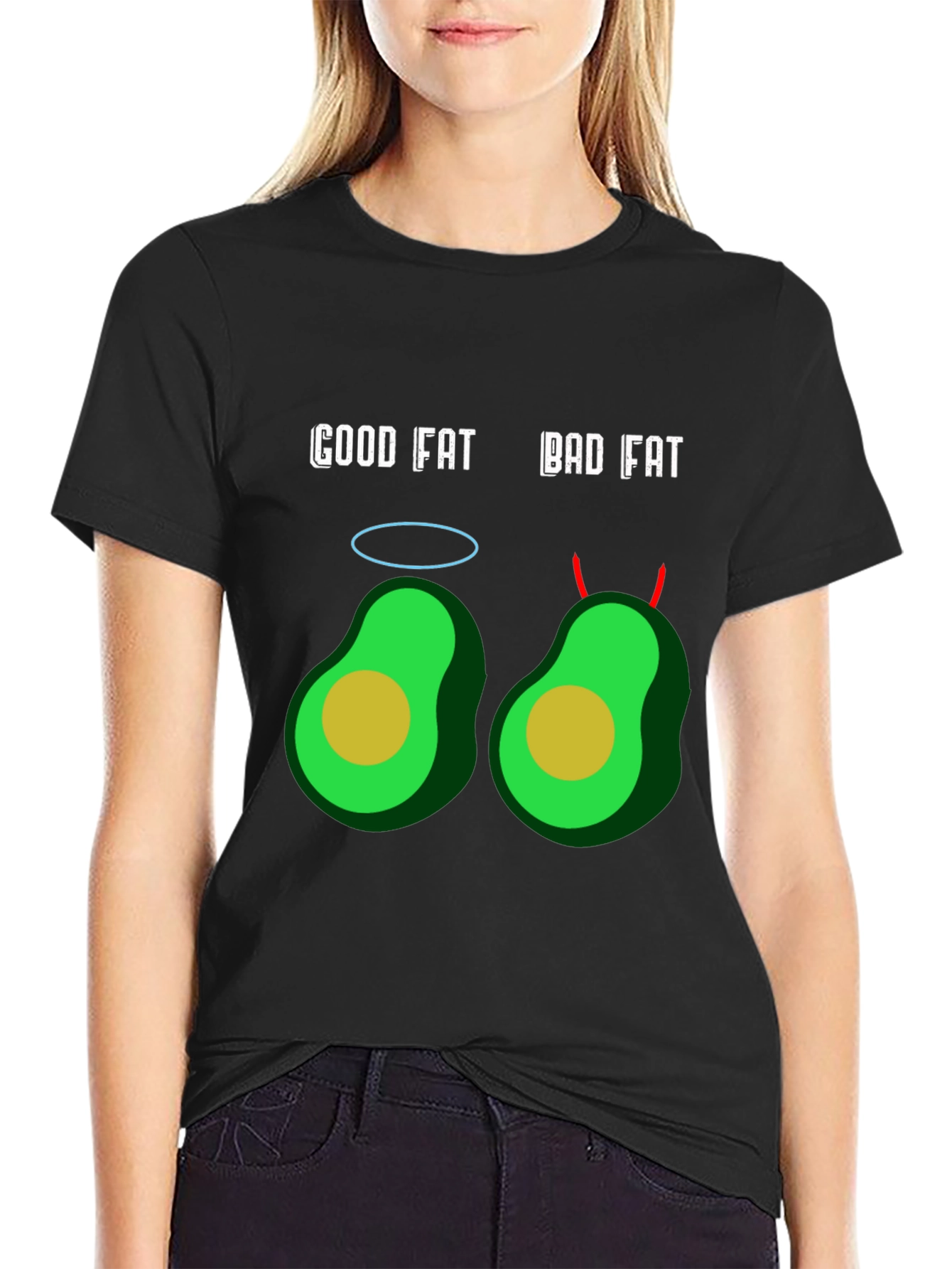 Good Fat Bad Fat Avocado Graphic T-Shirt