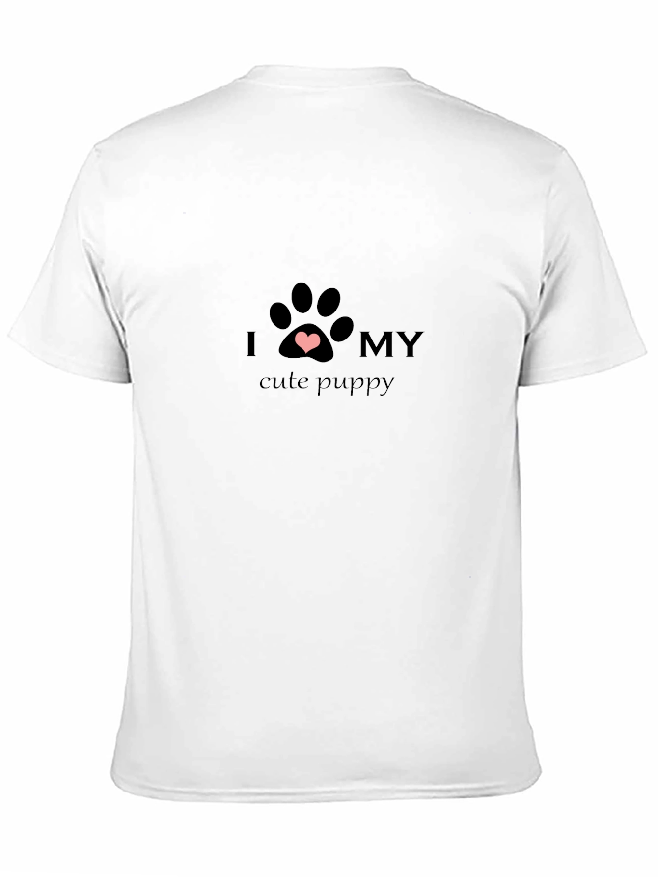 I Love My Cute Puppy Black T-Shirt