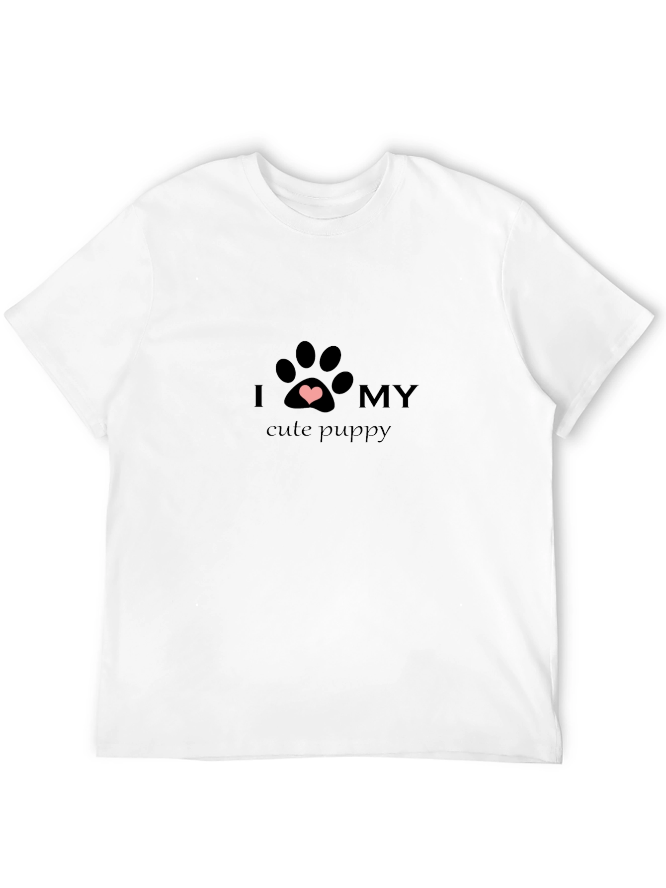 I Love My Cute Puppy Black T-Shirt