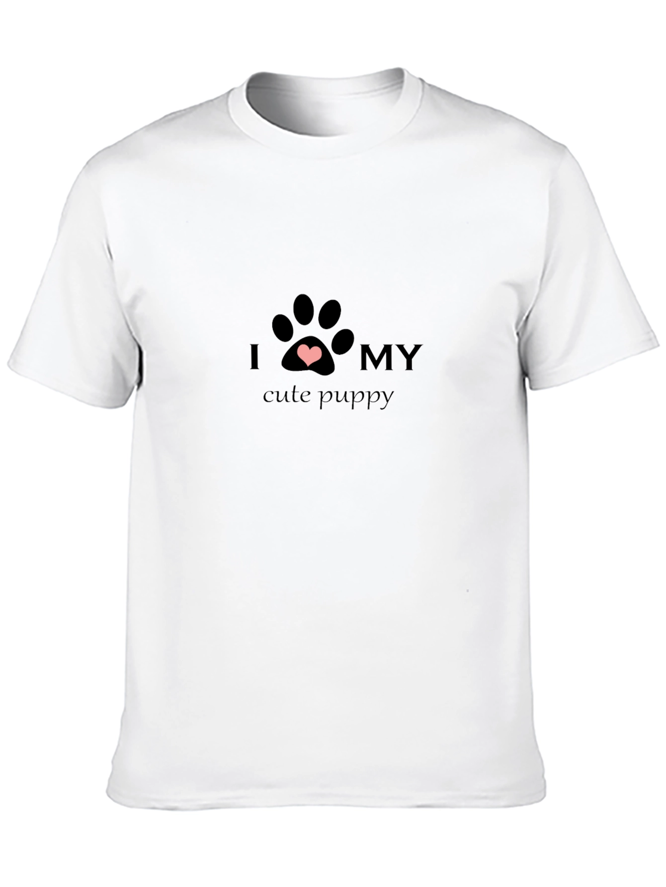 I Love My Cute Puppy Black T-Shirt
