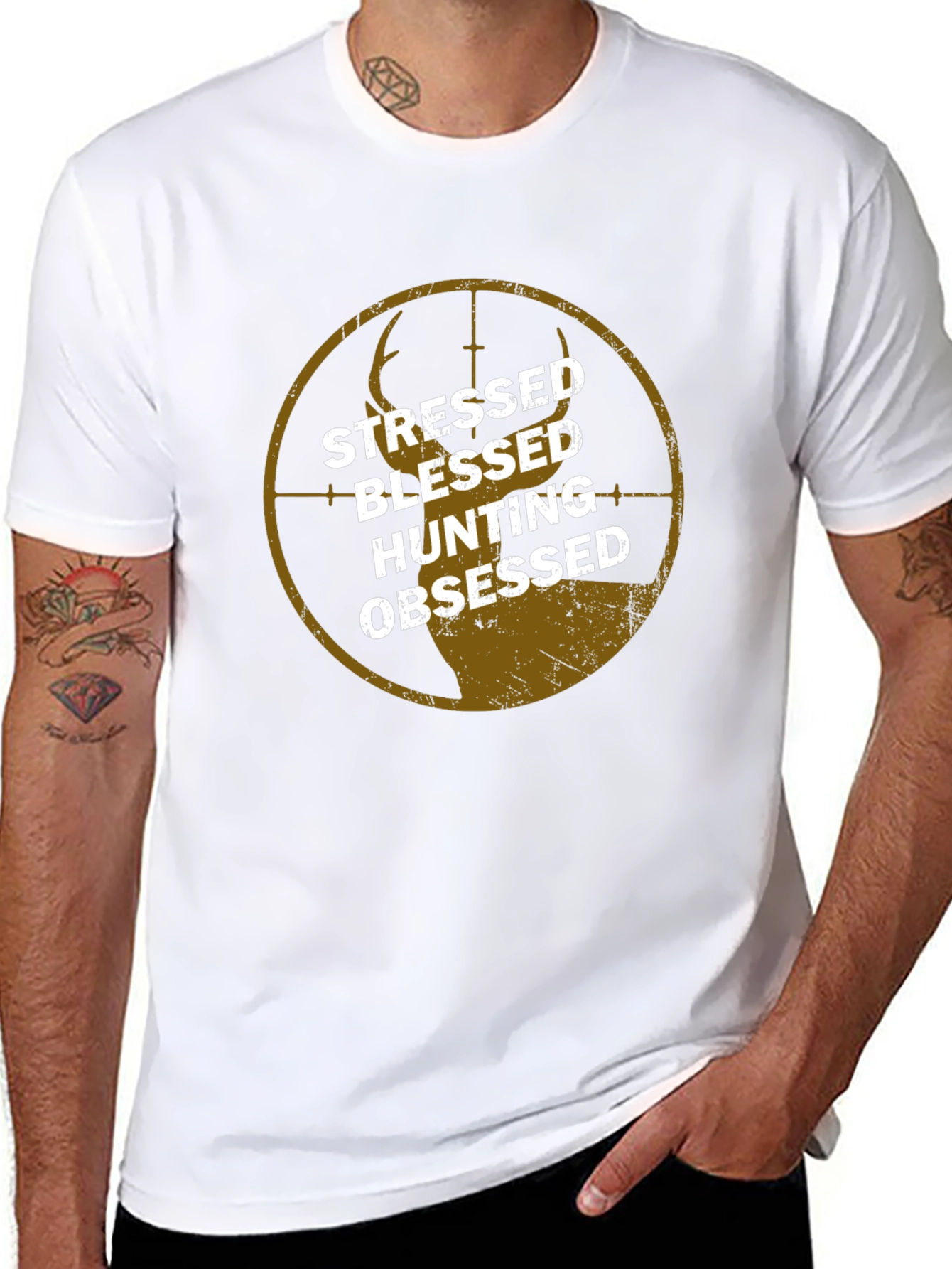 Stressed Blessed Hunting Obsessed T-Shirt