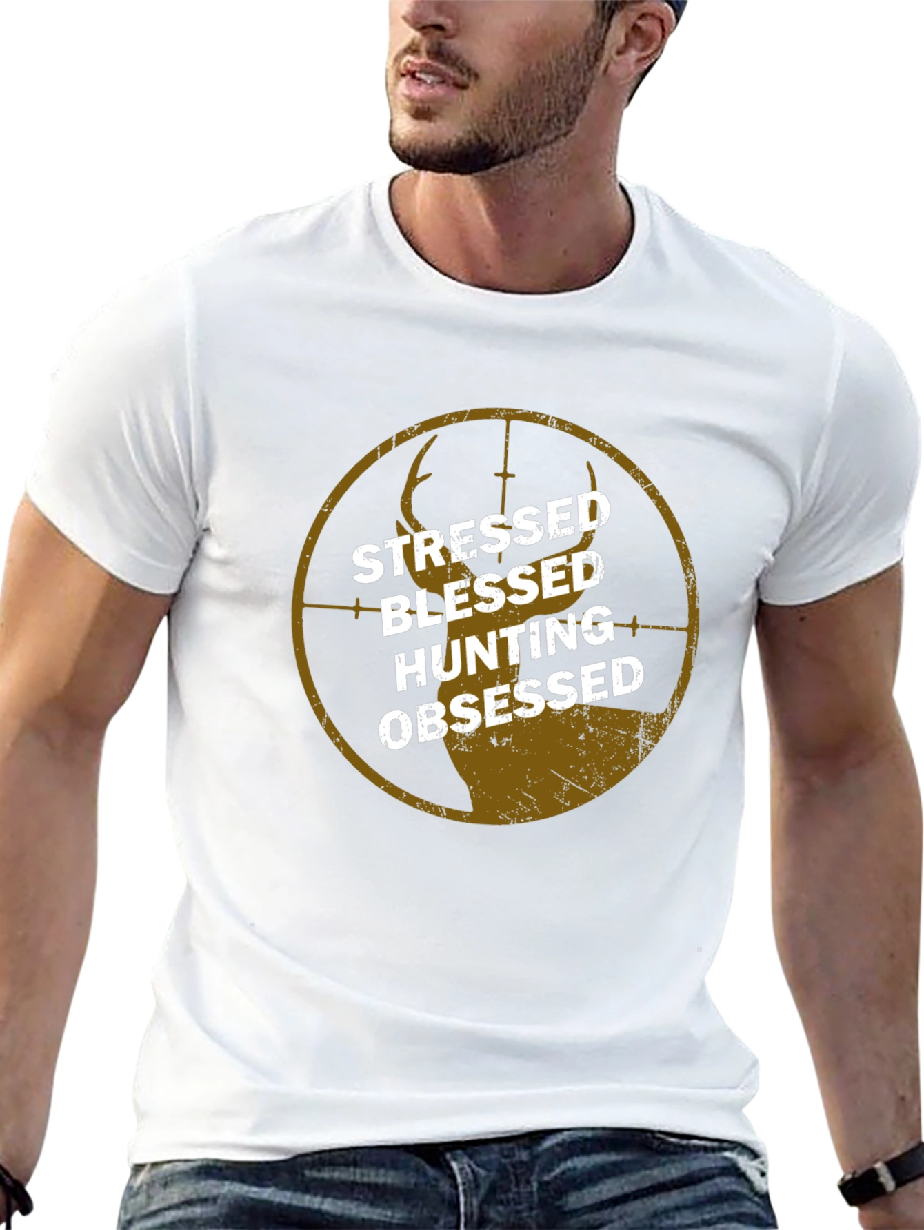 Stressed Blessed Hunting Obsessed T-Shirt