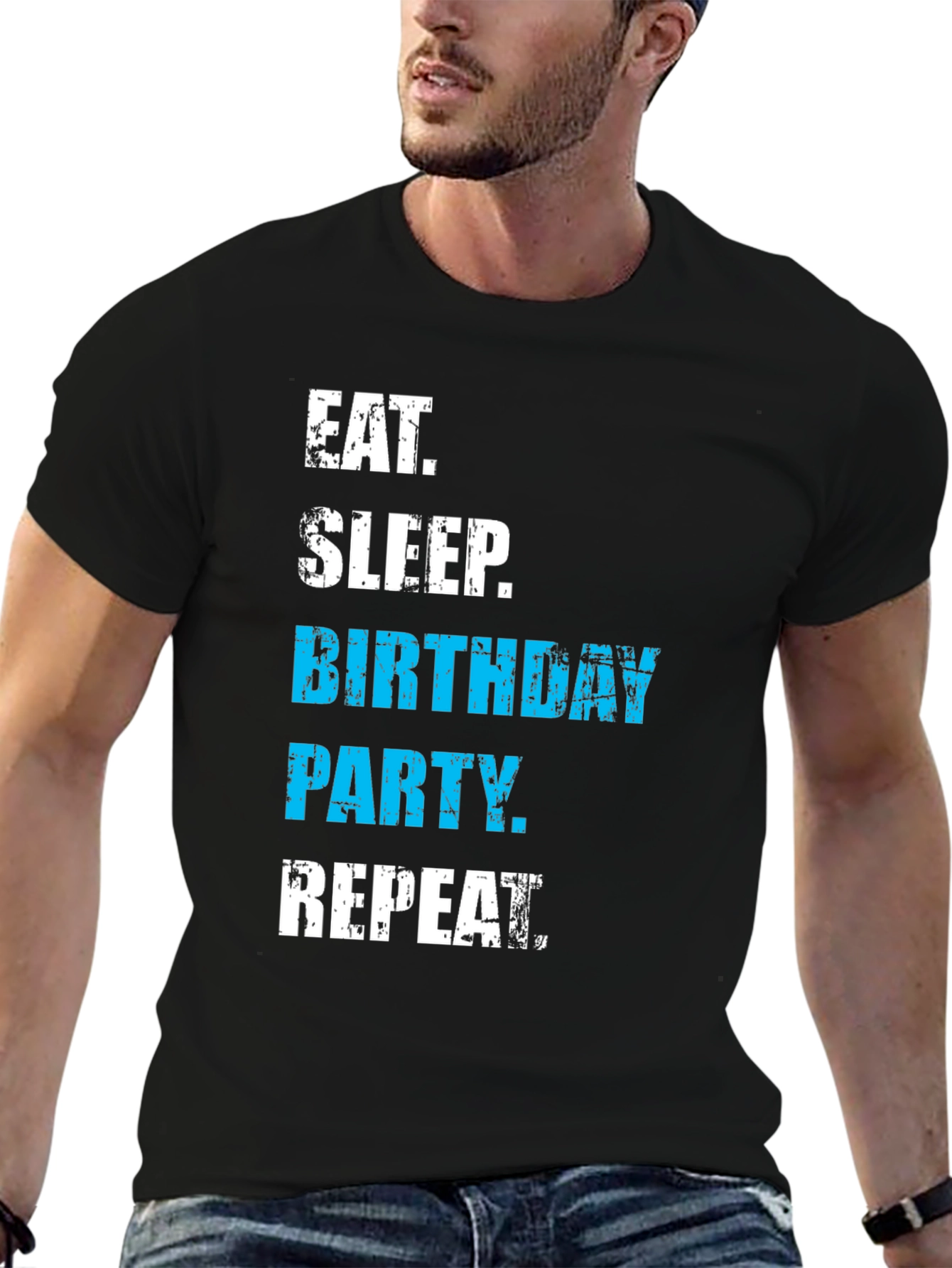Eat Sleep Birthday Party Repeat Black T-Shirt