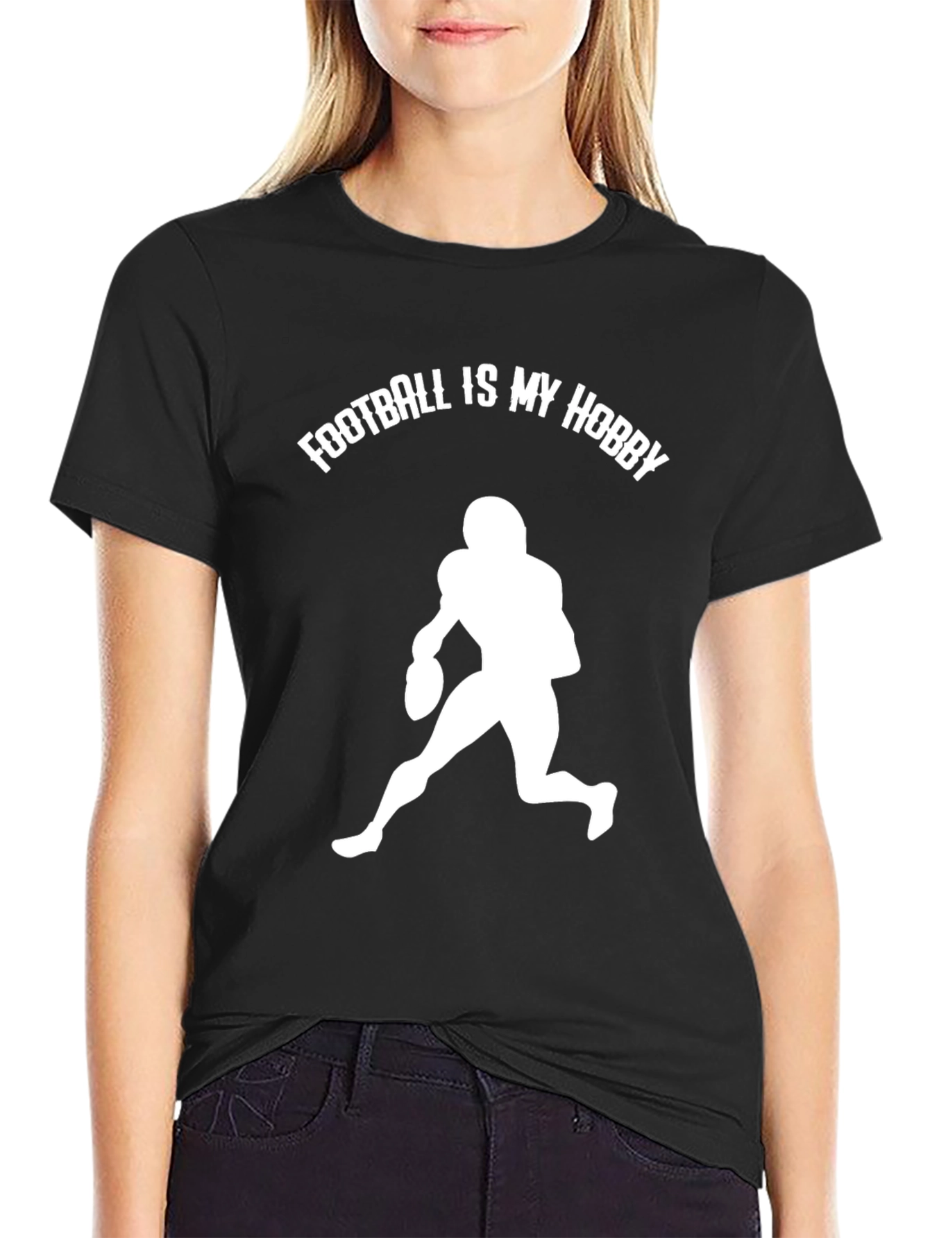 Football Is My Hobby Black T-Shirt