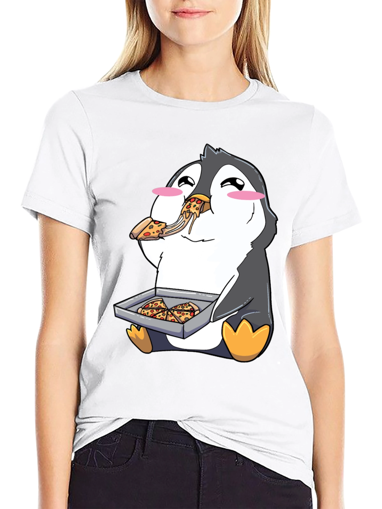 Pizza Penguin Graphic Tee - Cute & Fun Design