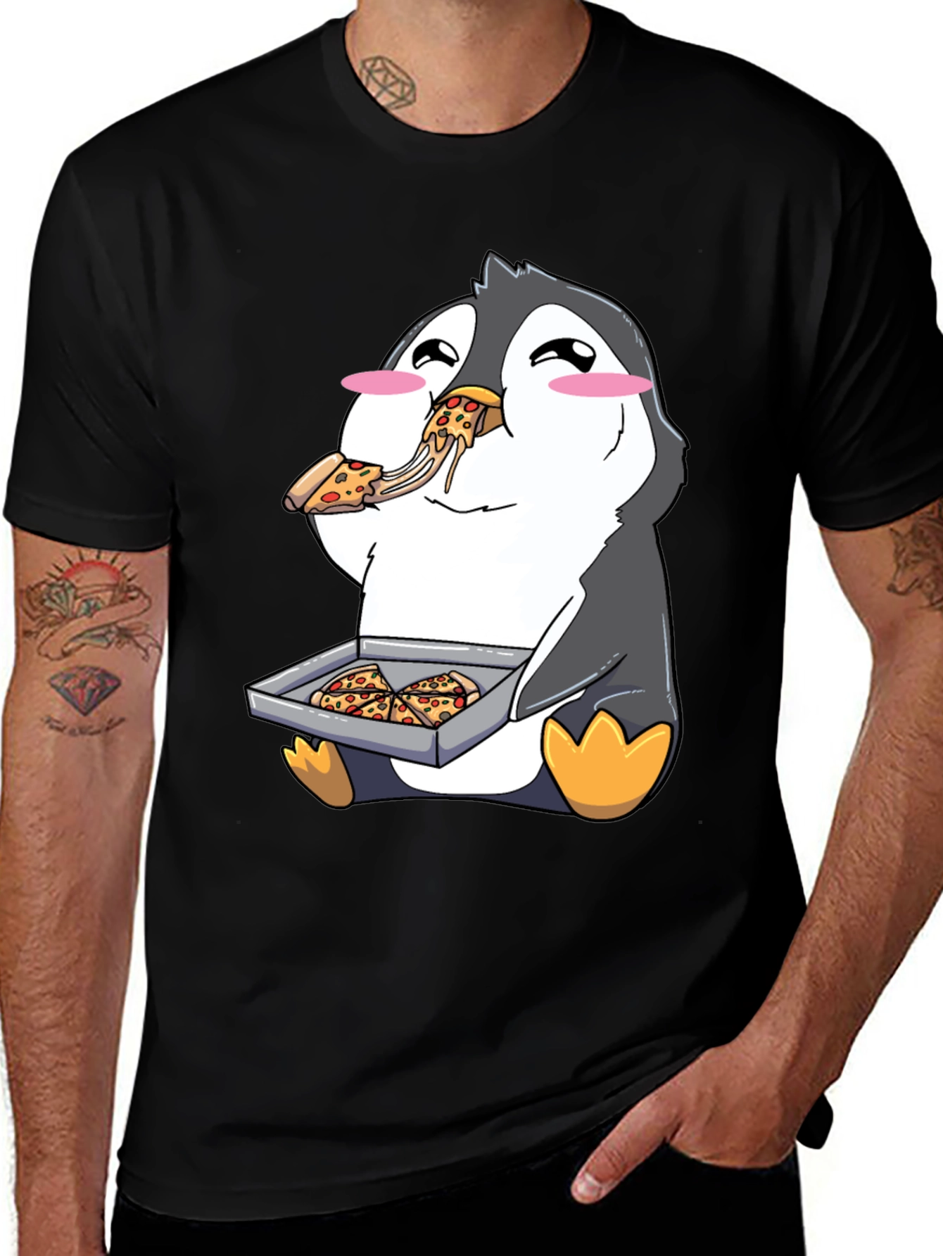 Pizza Penguin Graphic Tee - Cute & Fun Design