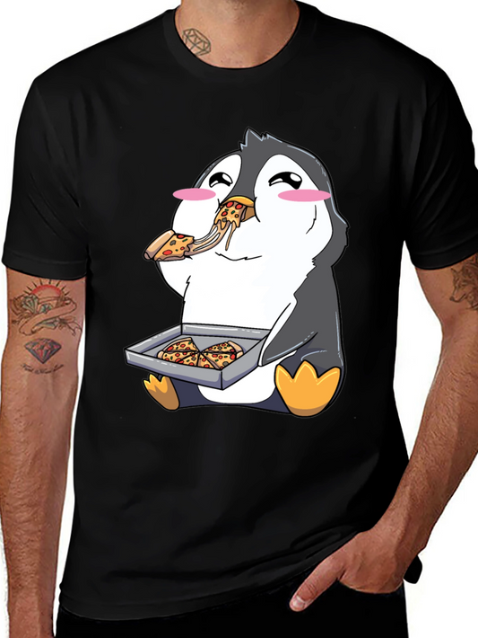 Pizza Penguin Graphic Tee - Cute & Fun Design