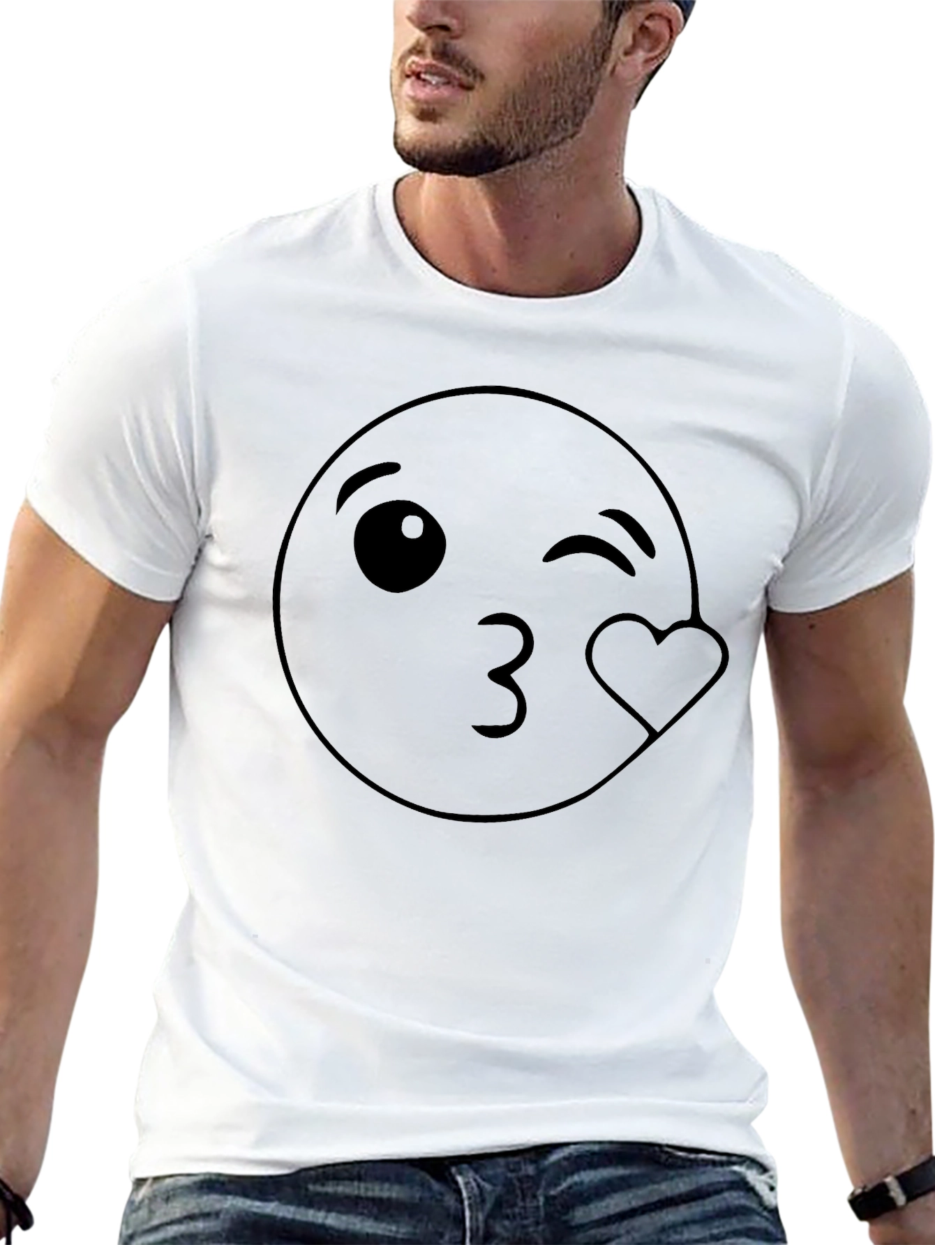 Winking Emoji Kiss Heart T-Shirt - Soft Cotton Blend