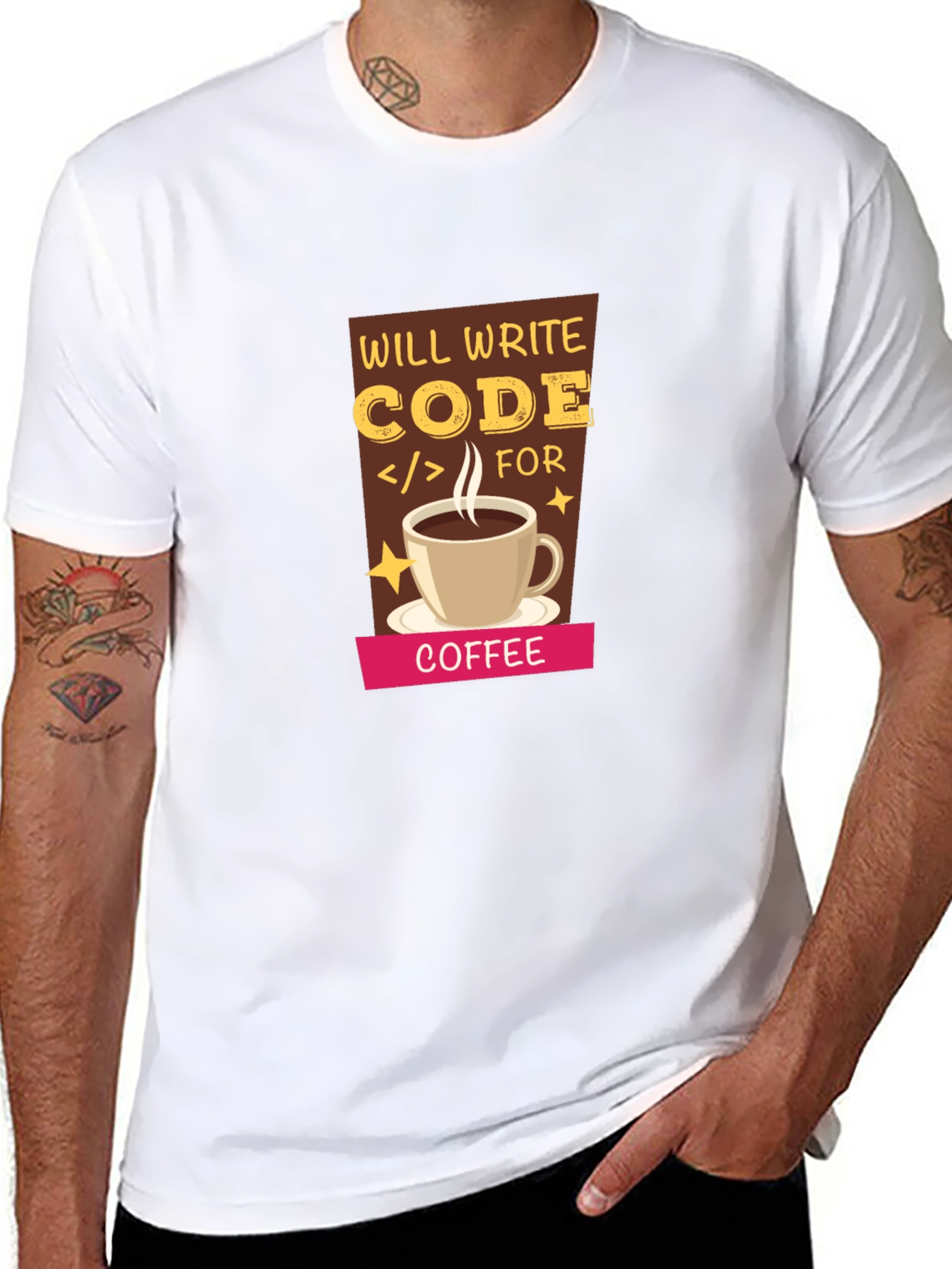 Code For Coffee T-Shirt - Programmer Apparel