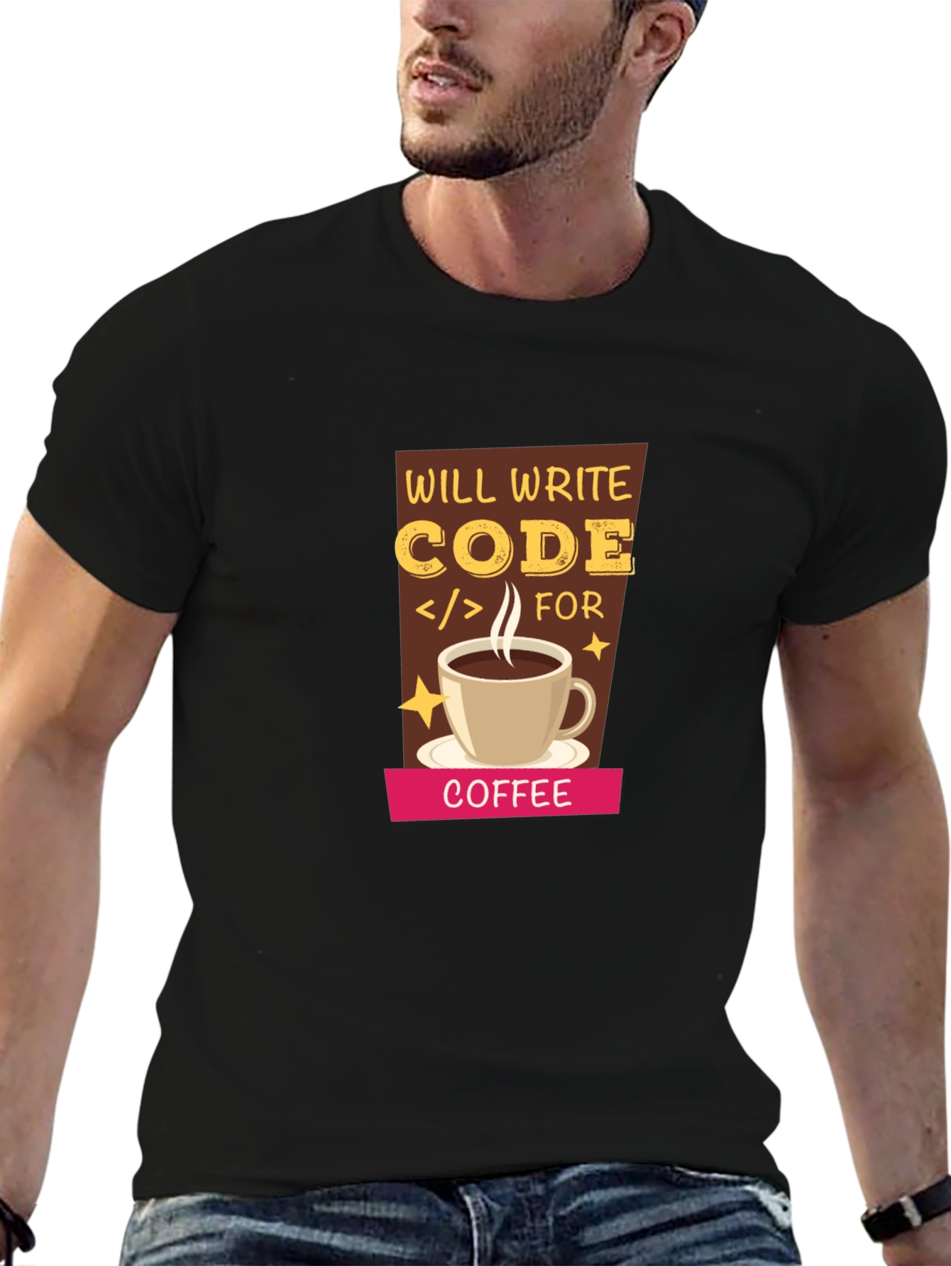 Code For Coffee T-Shirt - Programmer Apparel