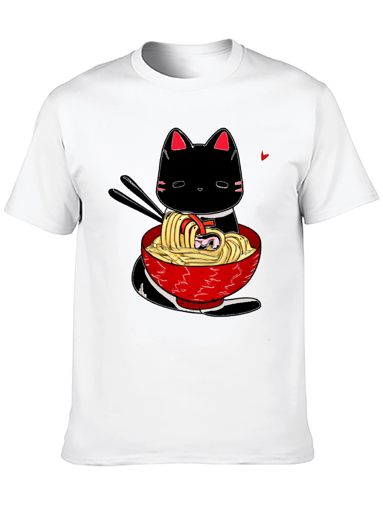 Ramen Cat Black T-Shirt - Anime Style