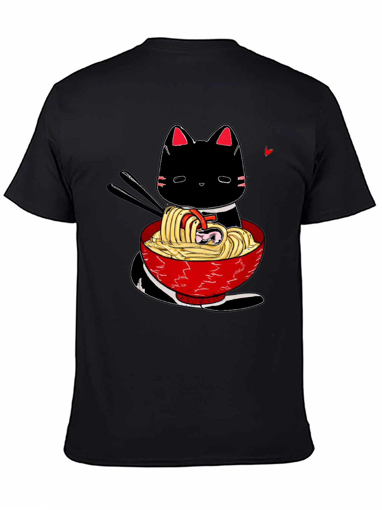 Ramen Cat Black T-Shirt - Anime Style