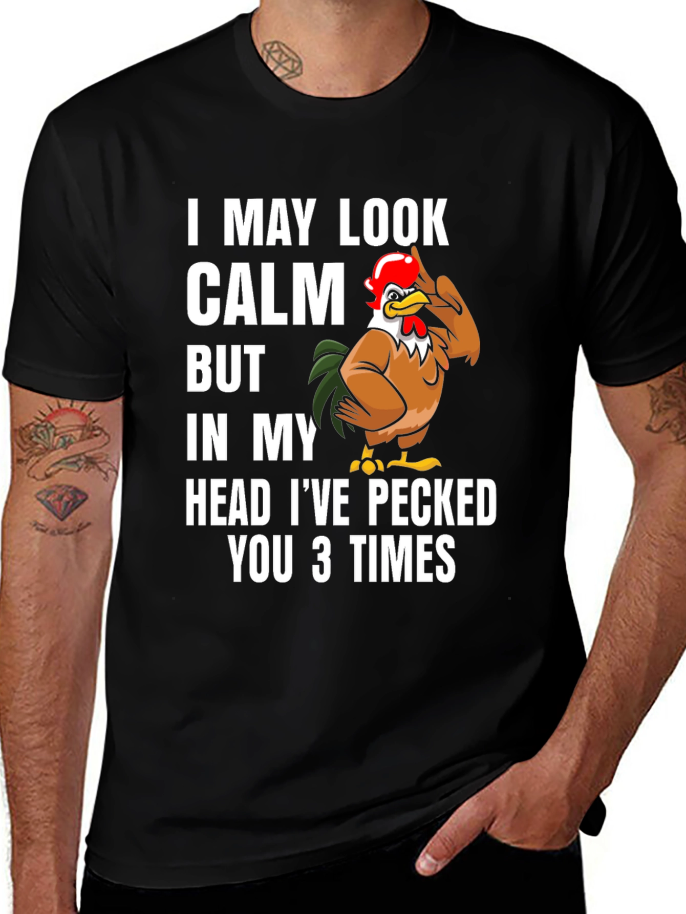 Funny Chicken T-Shirt - I May Look Calm