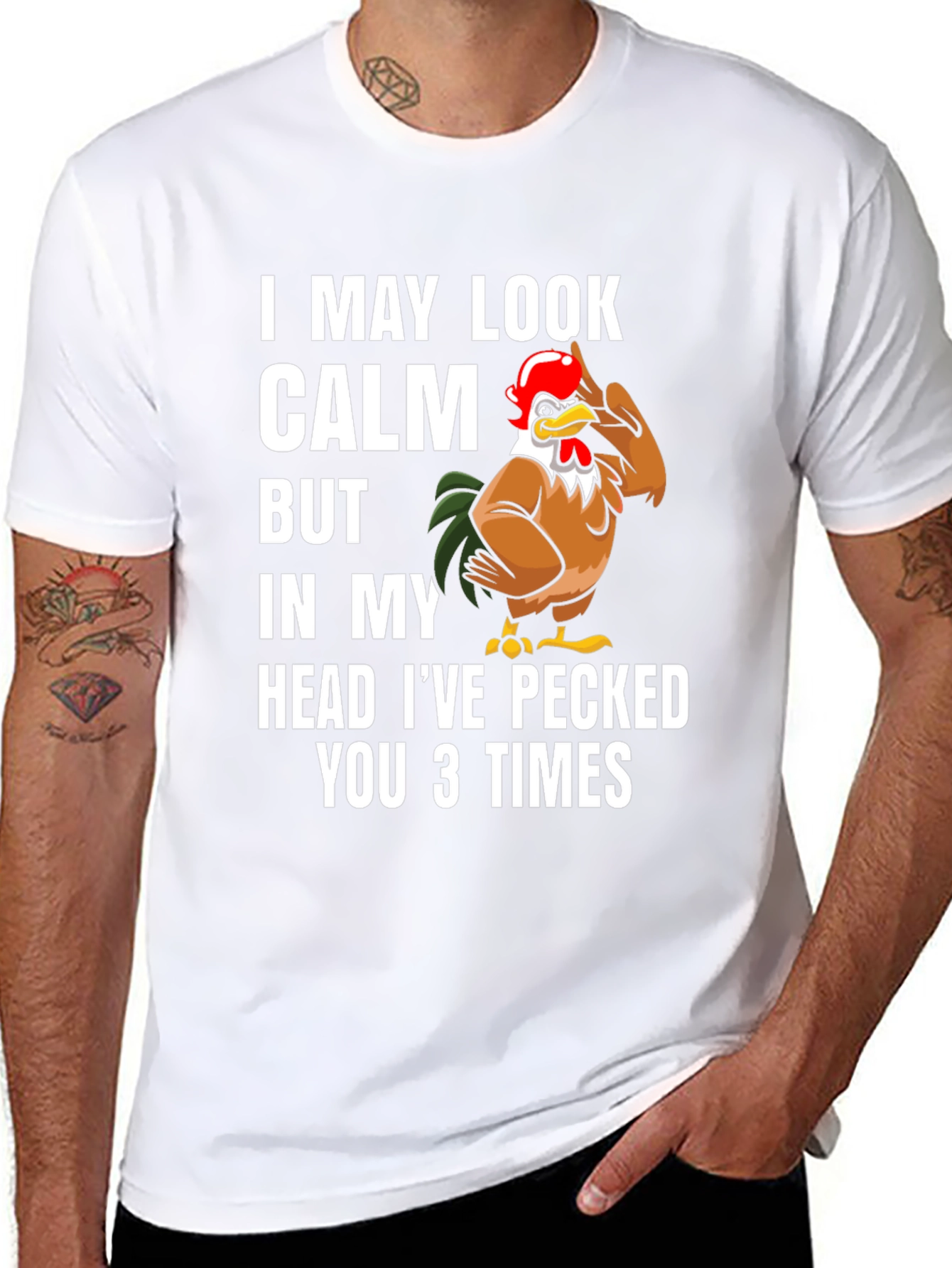Funny Chicken T-Shirt - I May Look Calm