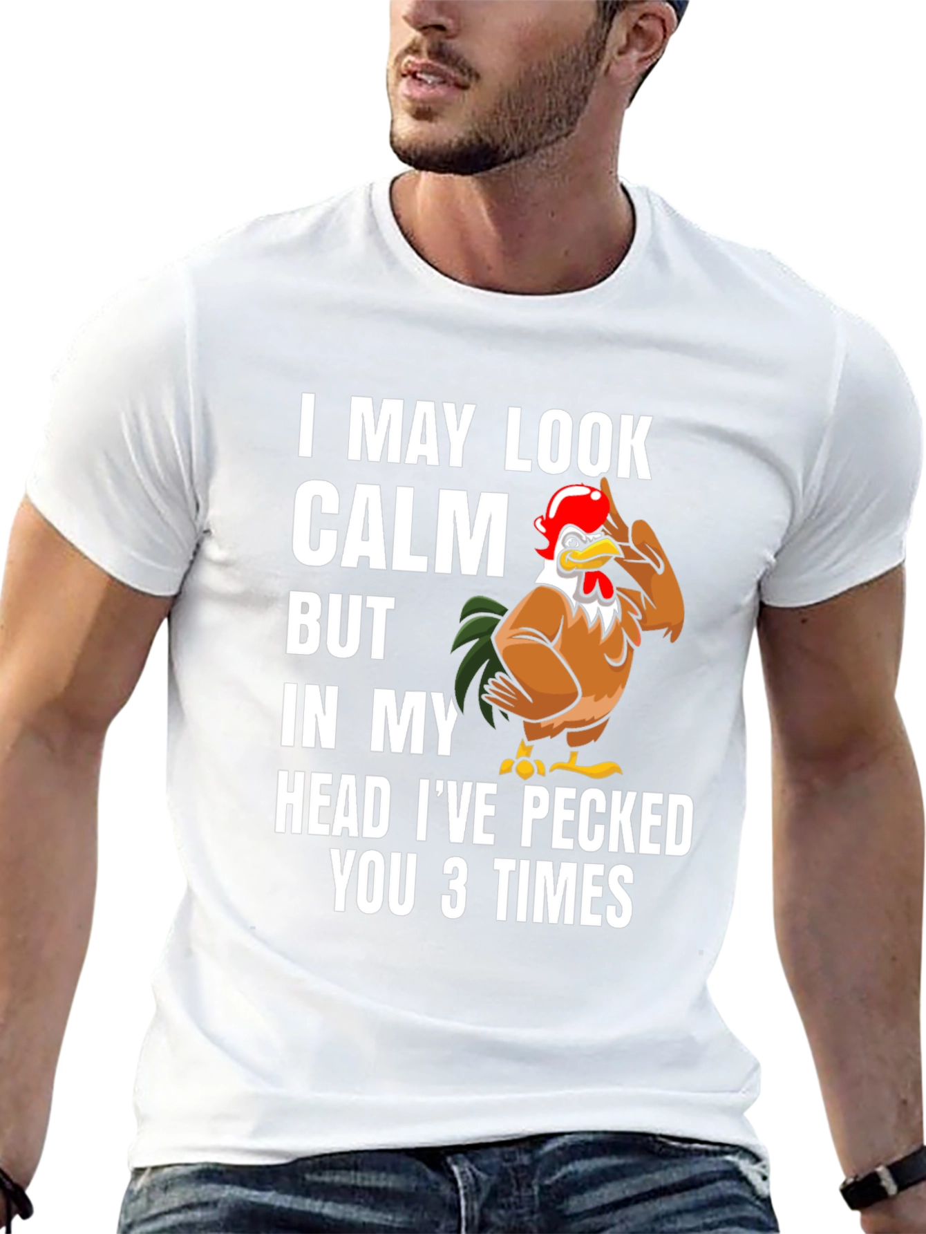 Funny Chicken T-Shirt - I May Look Calm